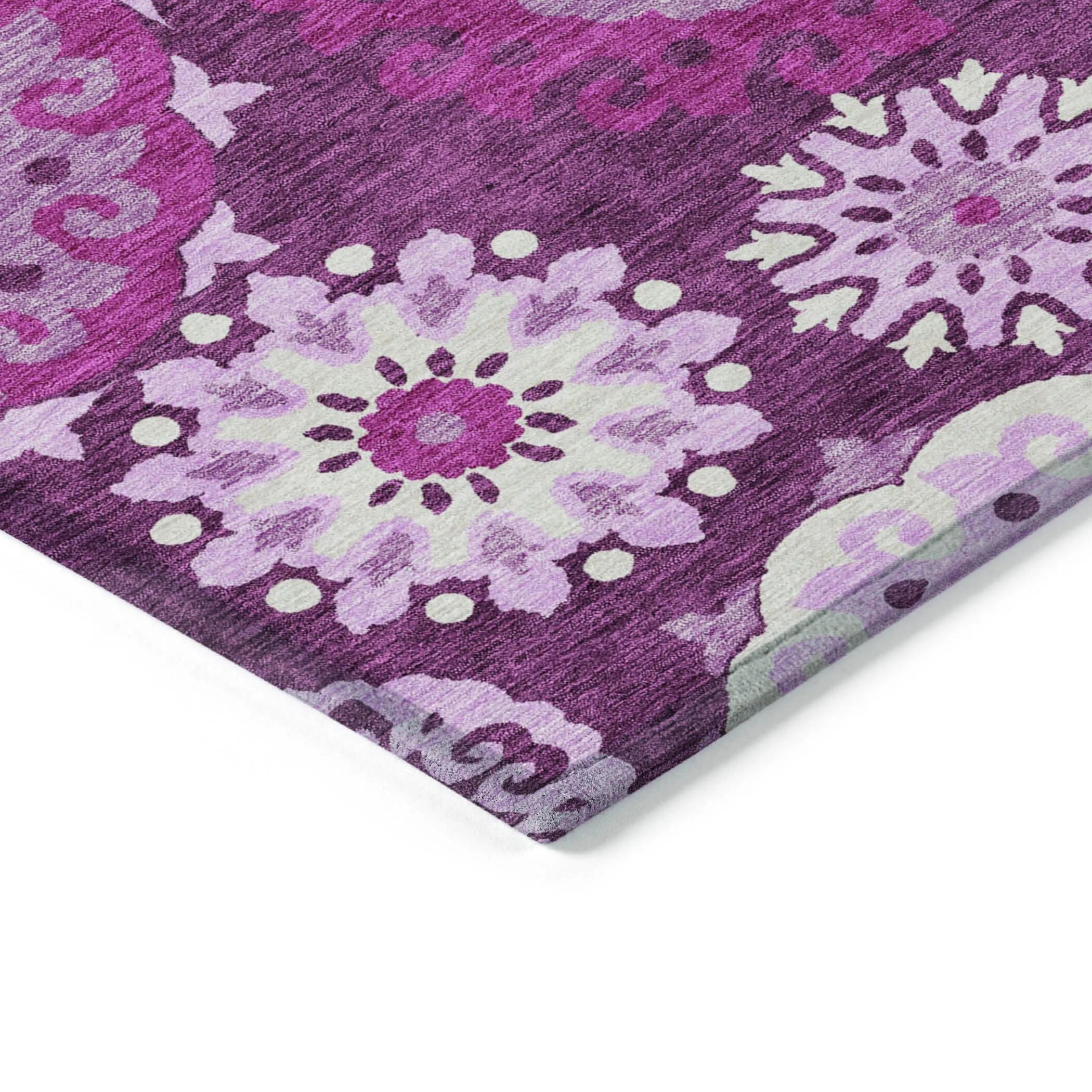 Machine Washable Indoor/ Outdoor Chantille Casual Medallion Rug