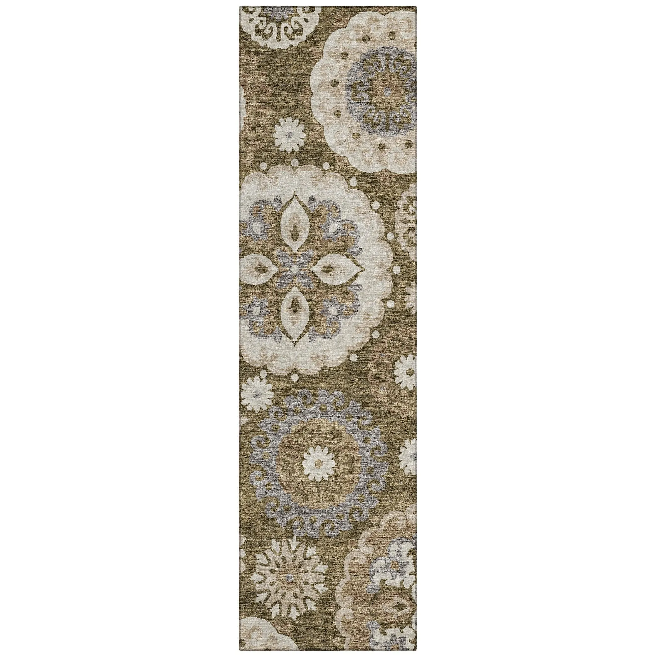 Machine Washable Indoor/ Outdoor Chantille Casual Medallion Rug