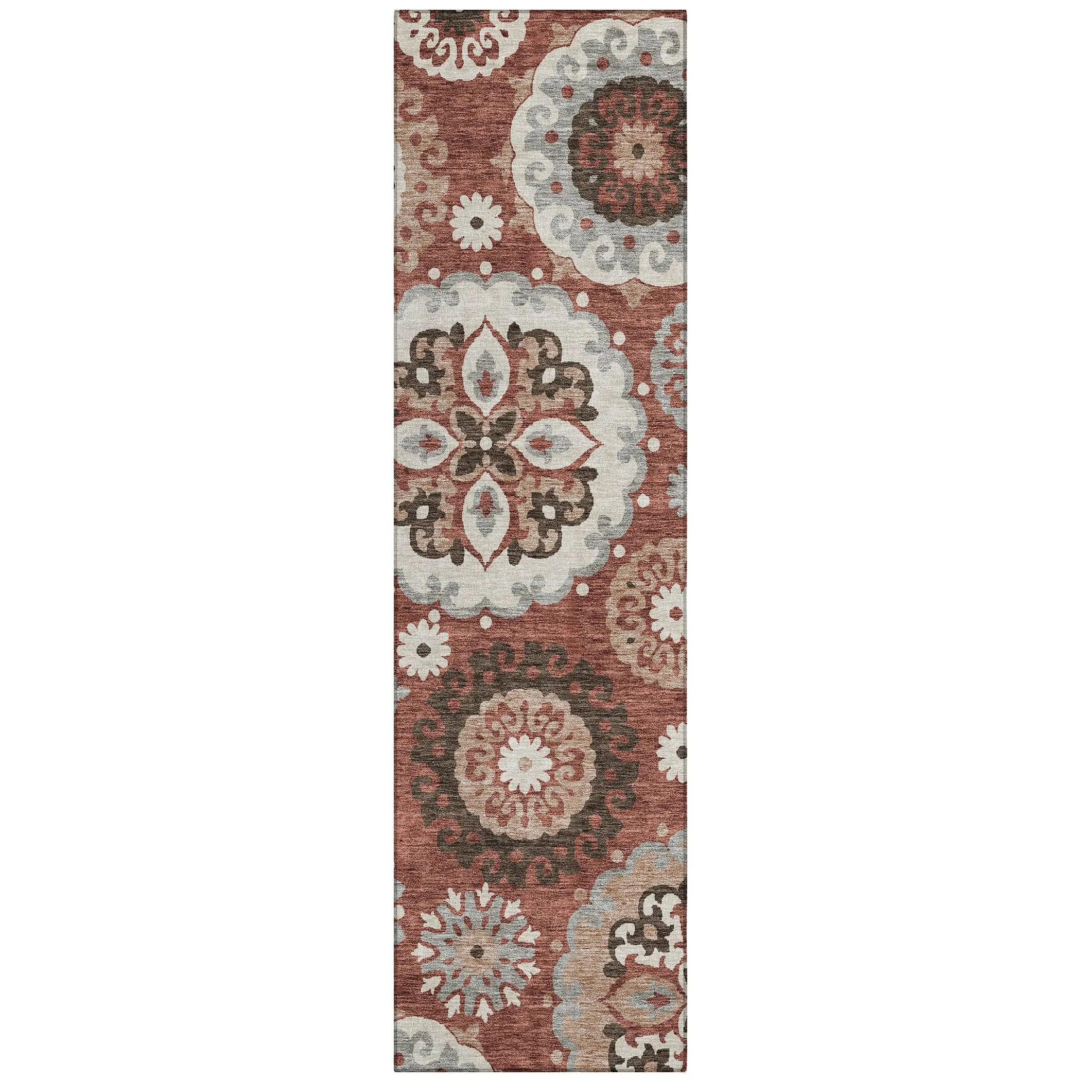Machine Washable Indoor/ Outdoor Chantille Casual Medallion Rug