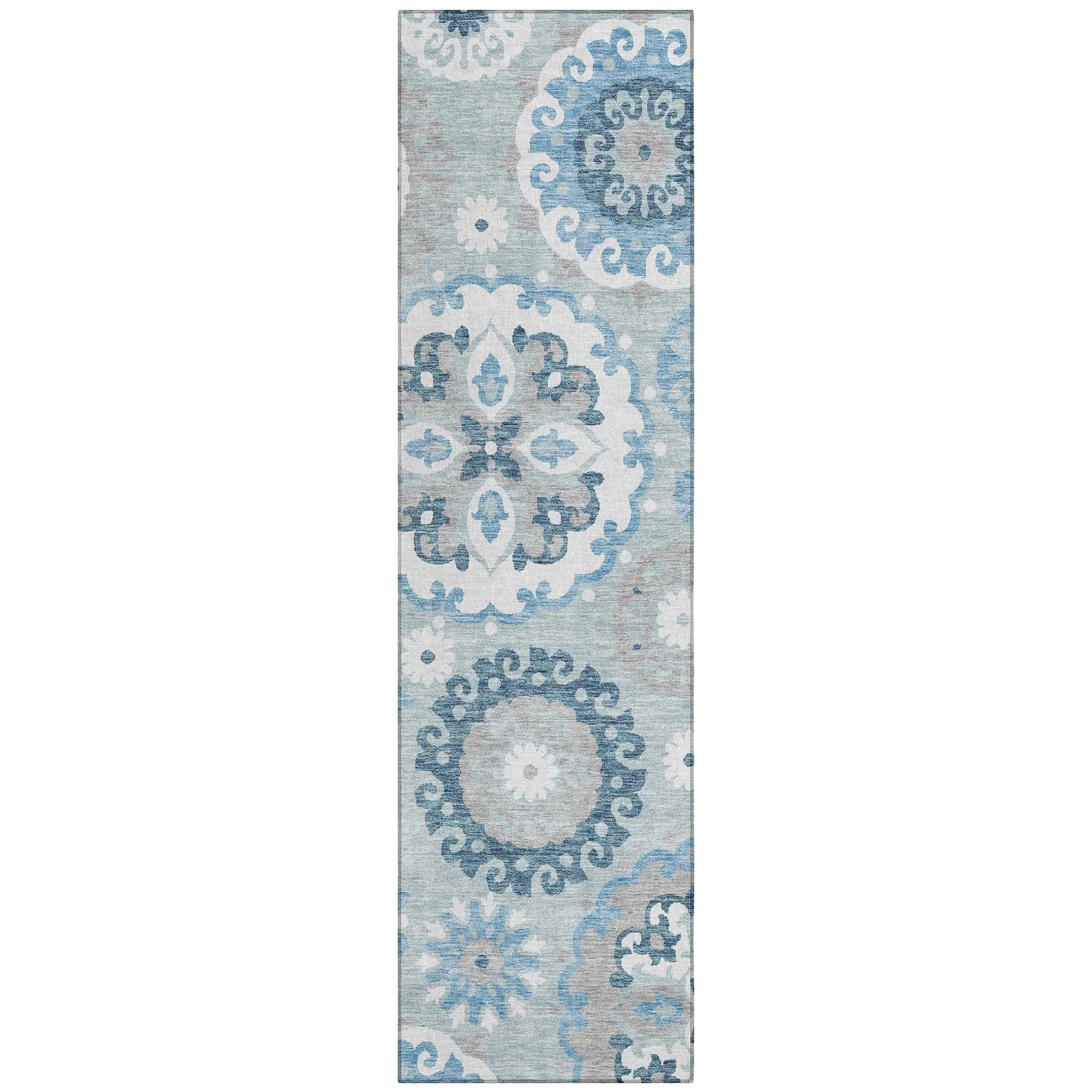 Machine Washable Indoor/ Outdoor Chantille Casual Medallion Rug