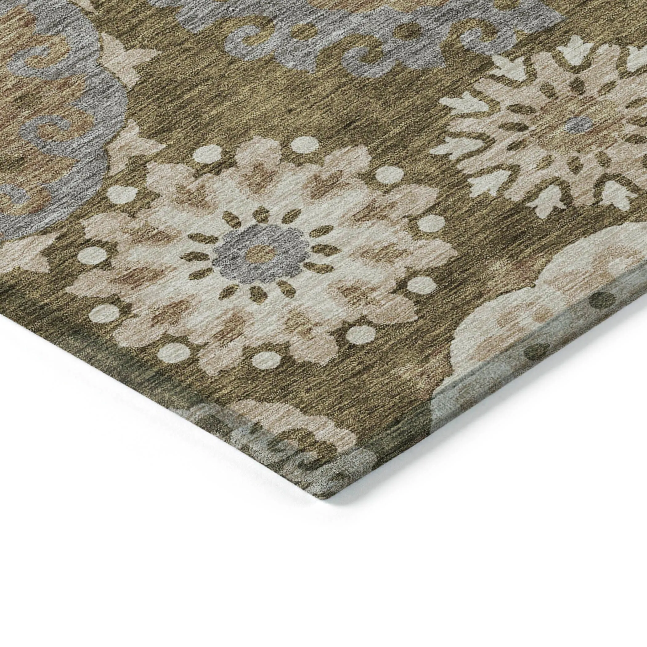 Machine Washable Indoor/ Outdoor Chantille Casual Medallion Rug