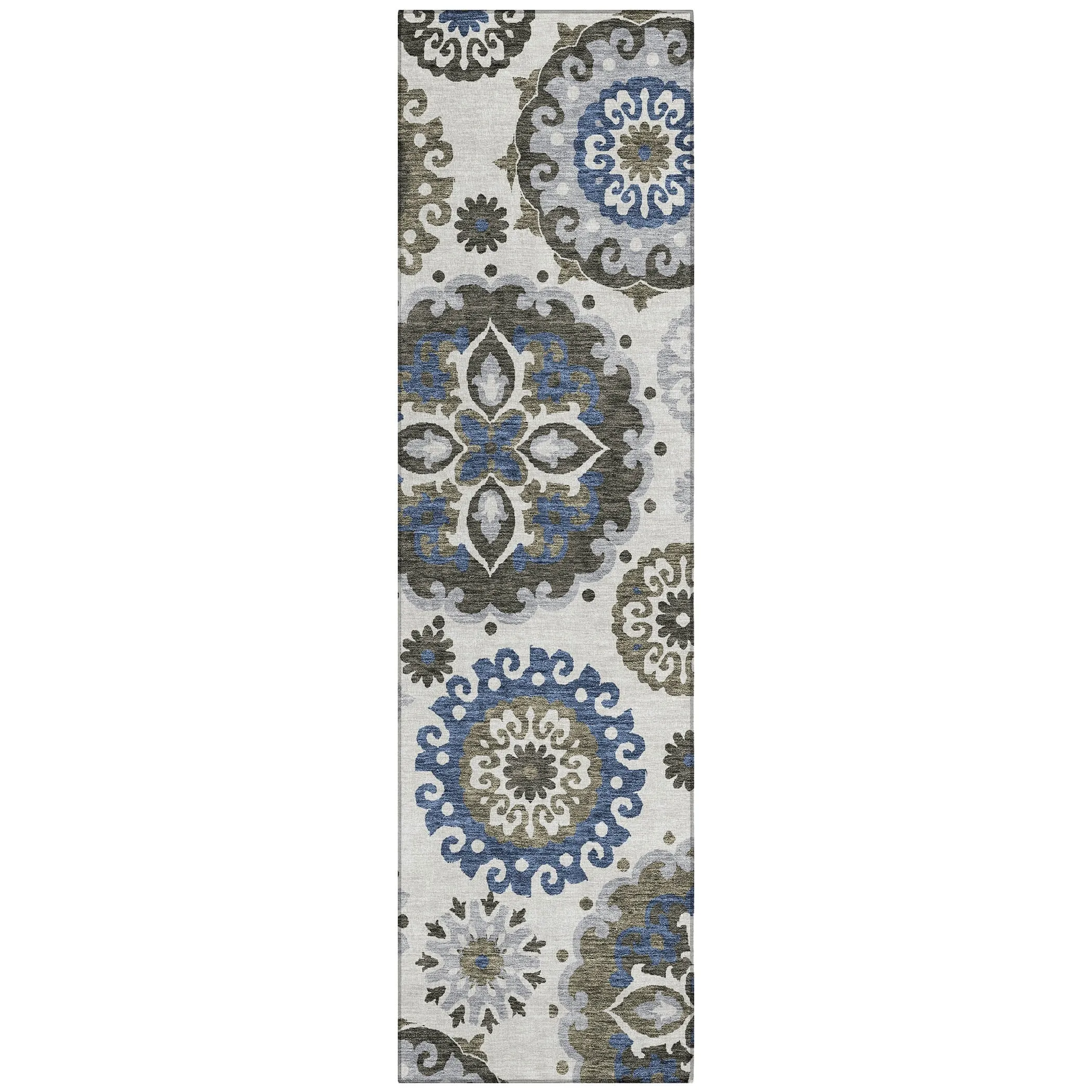 Machine Washable Indoor/ Outdoor Chantille Casual Medallion Rug