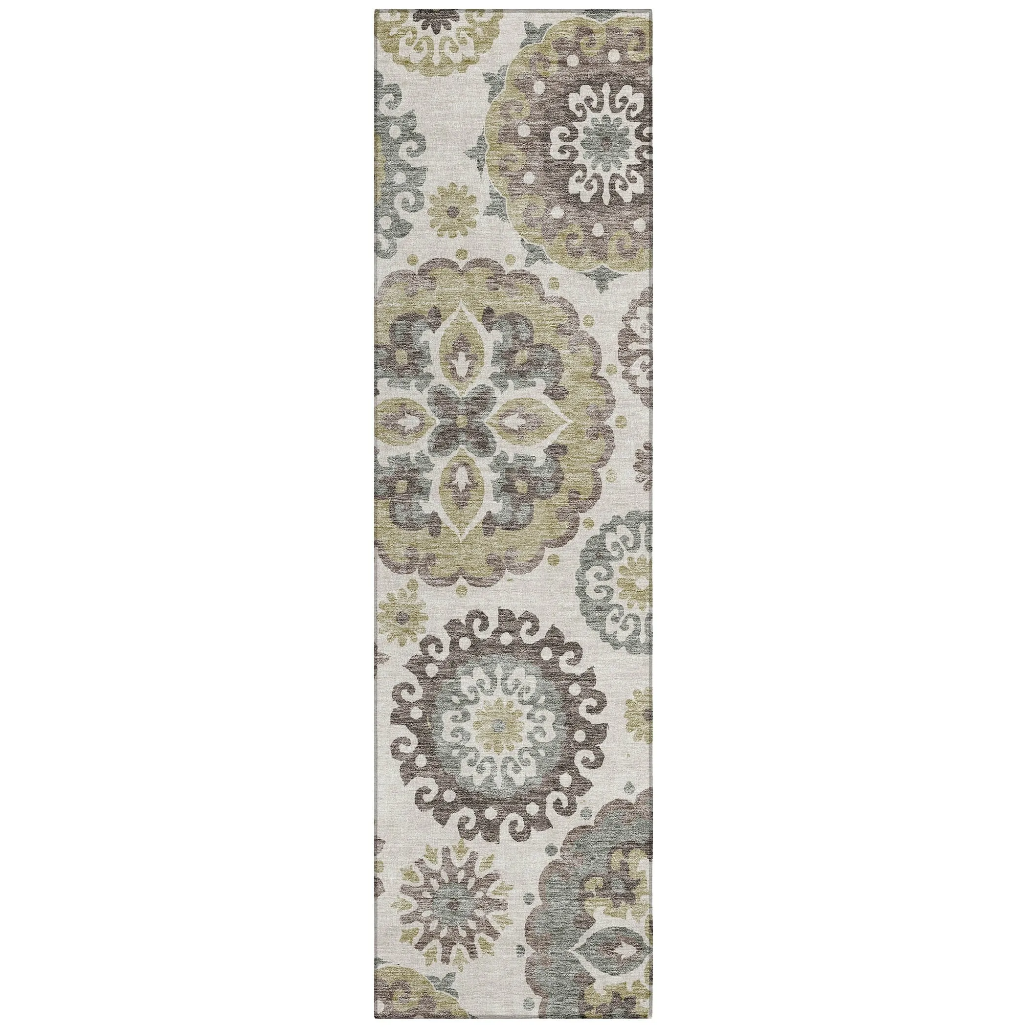 Machine Washable Indoor/ Outdoor Chantille Casual Medallion Rug