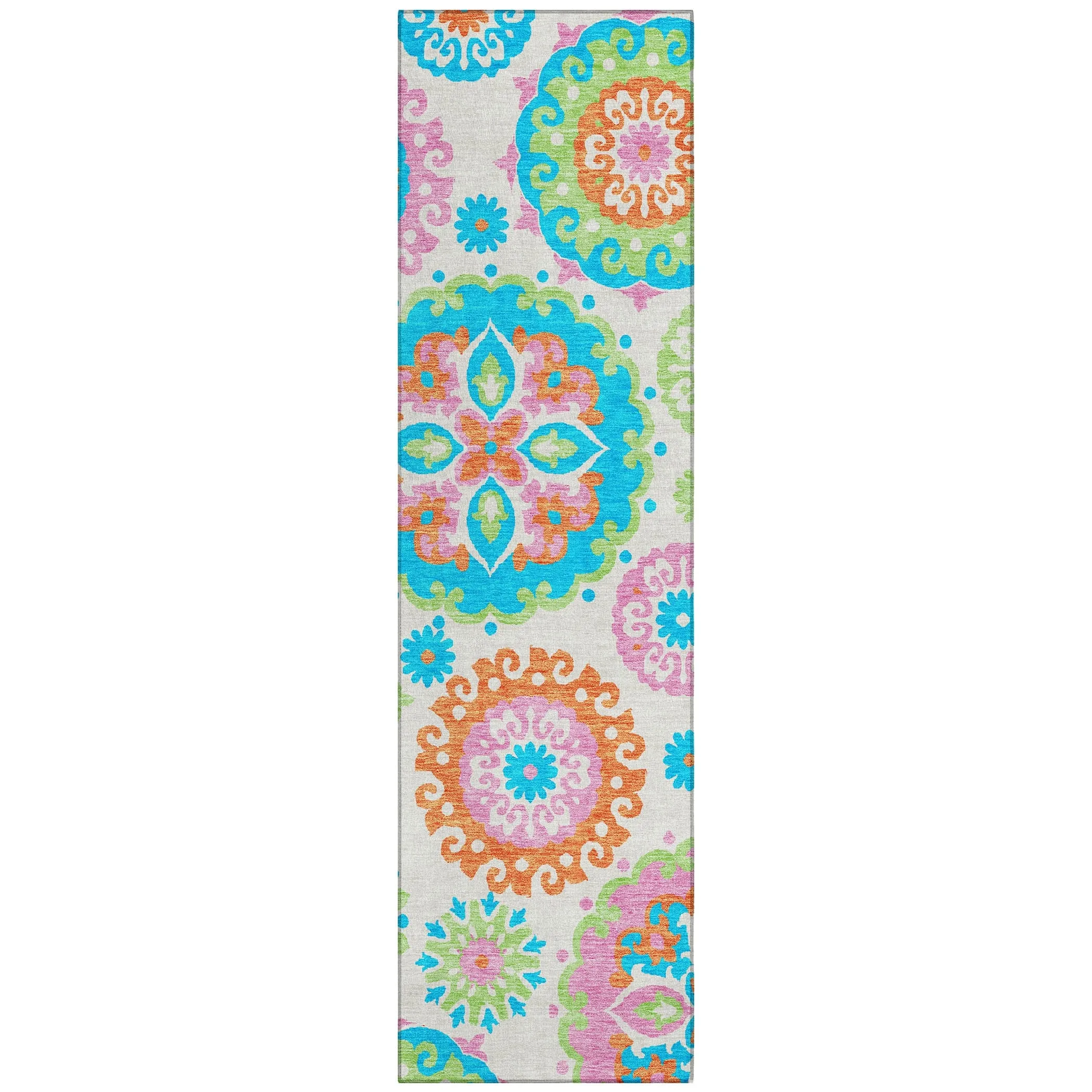 Machine Washable Indoor/ Outdoor Chantille Casual Medallion Rug