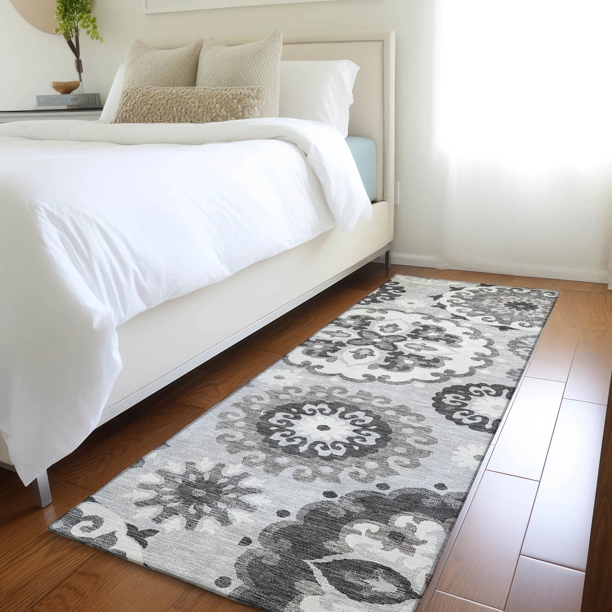 Machine Washable Indoor/ Outdoor Chantille Casual Medallion Rug