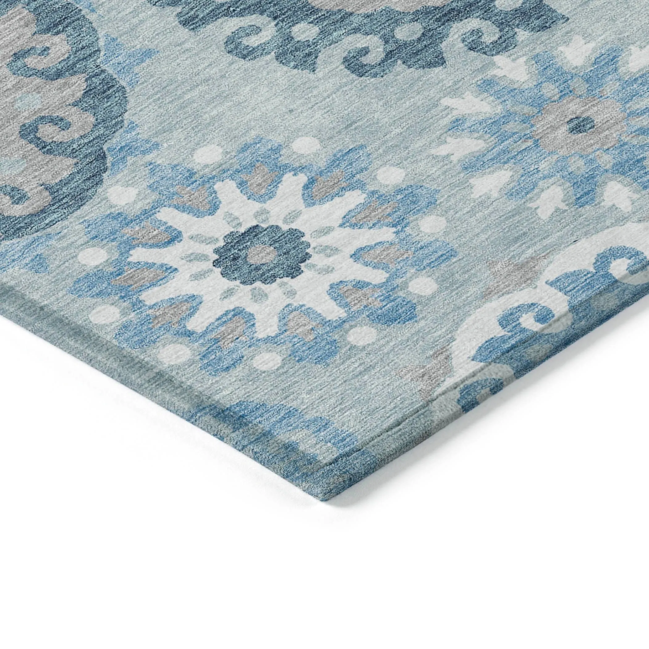 Machine Washable Indoor/ Outdoor Chantille Casual Medallion Rug