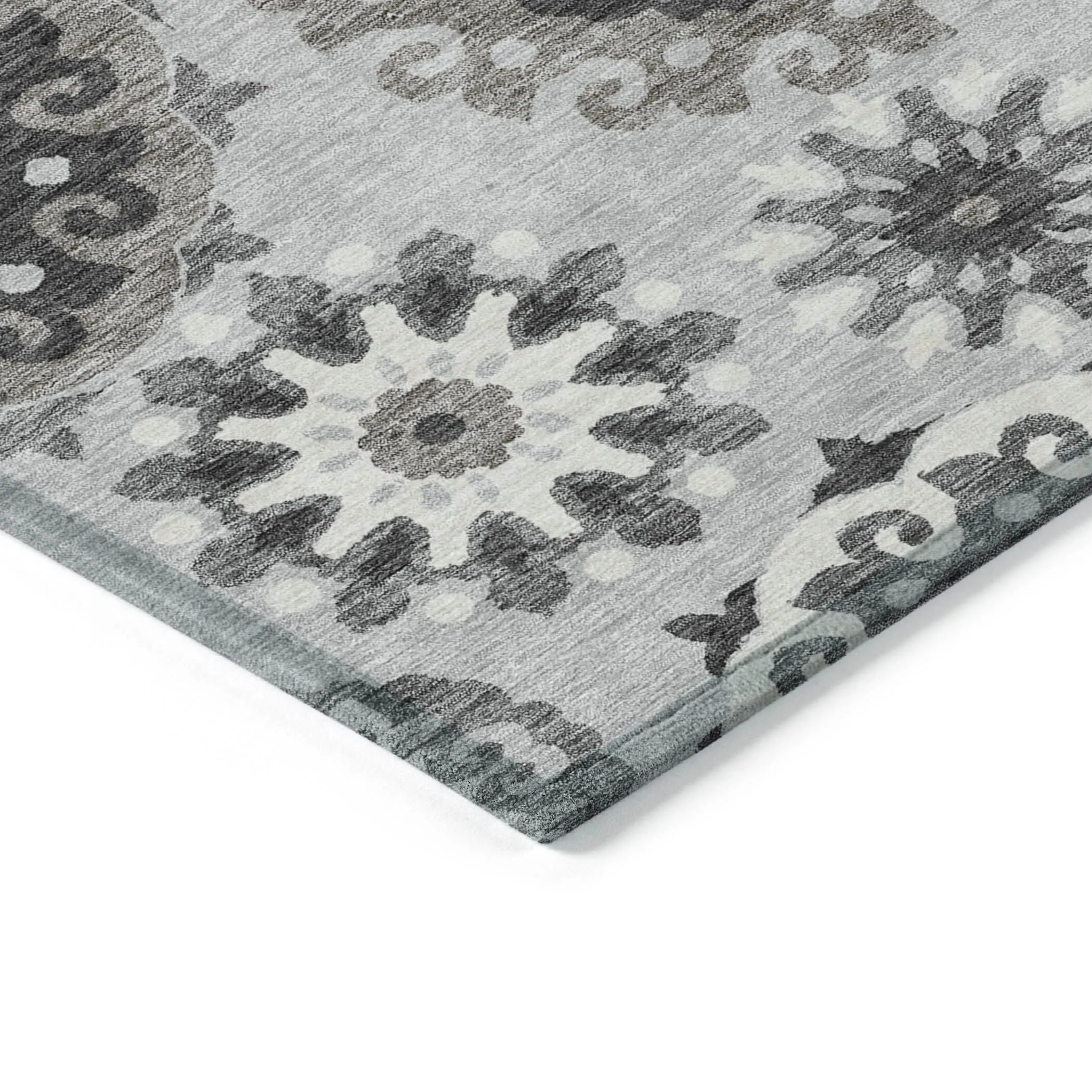 Machine Washable Indoor/ Outdoor Chantille Casual Medallion Rug