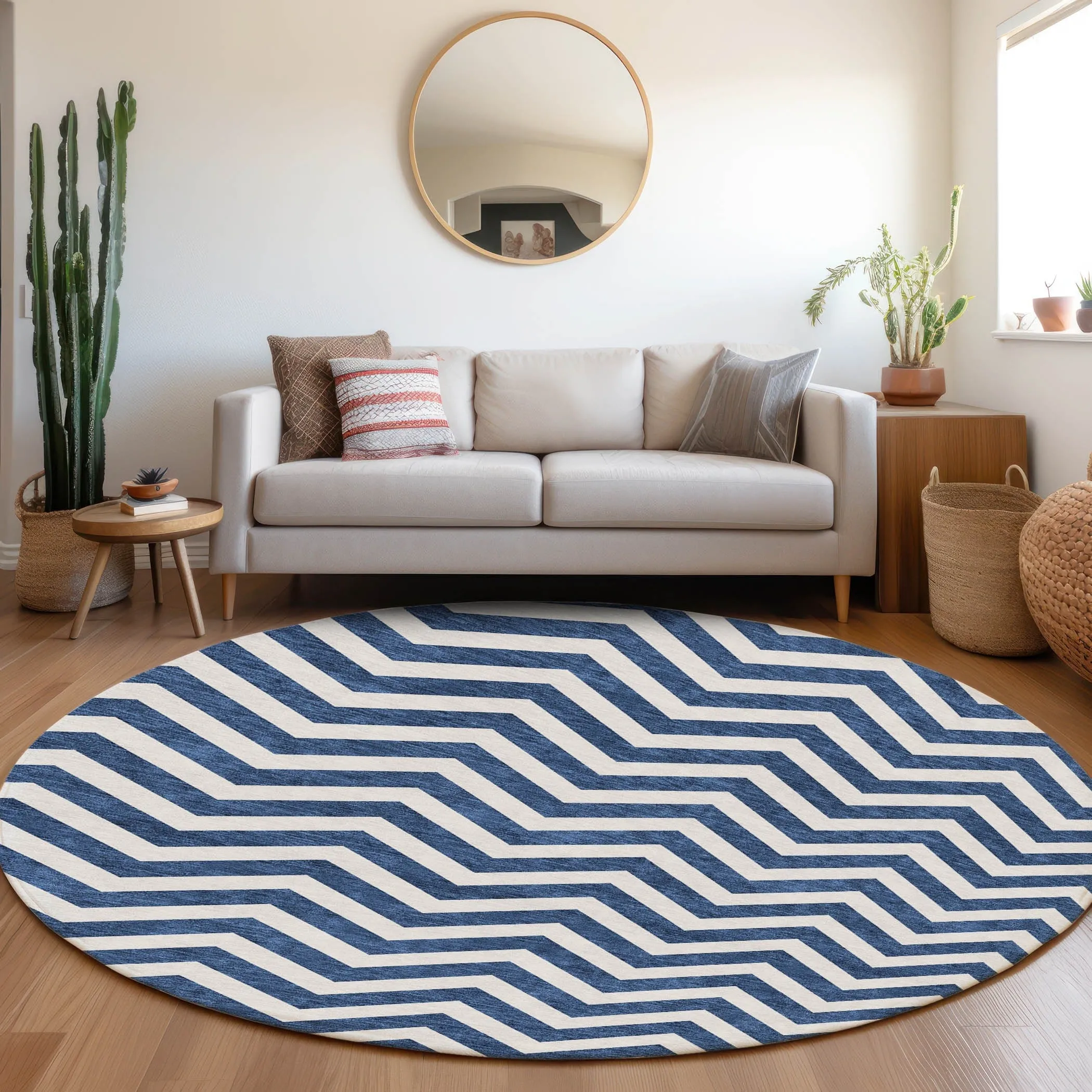 Machine Washable Indoor/ Outdoor Chantille Chevron Stripe Rug