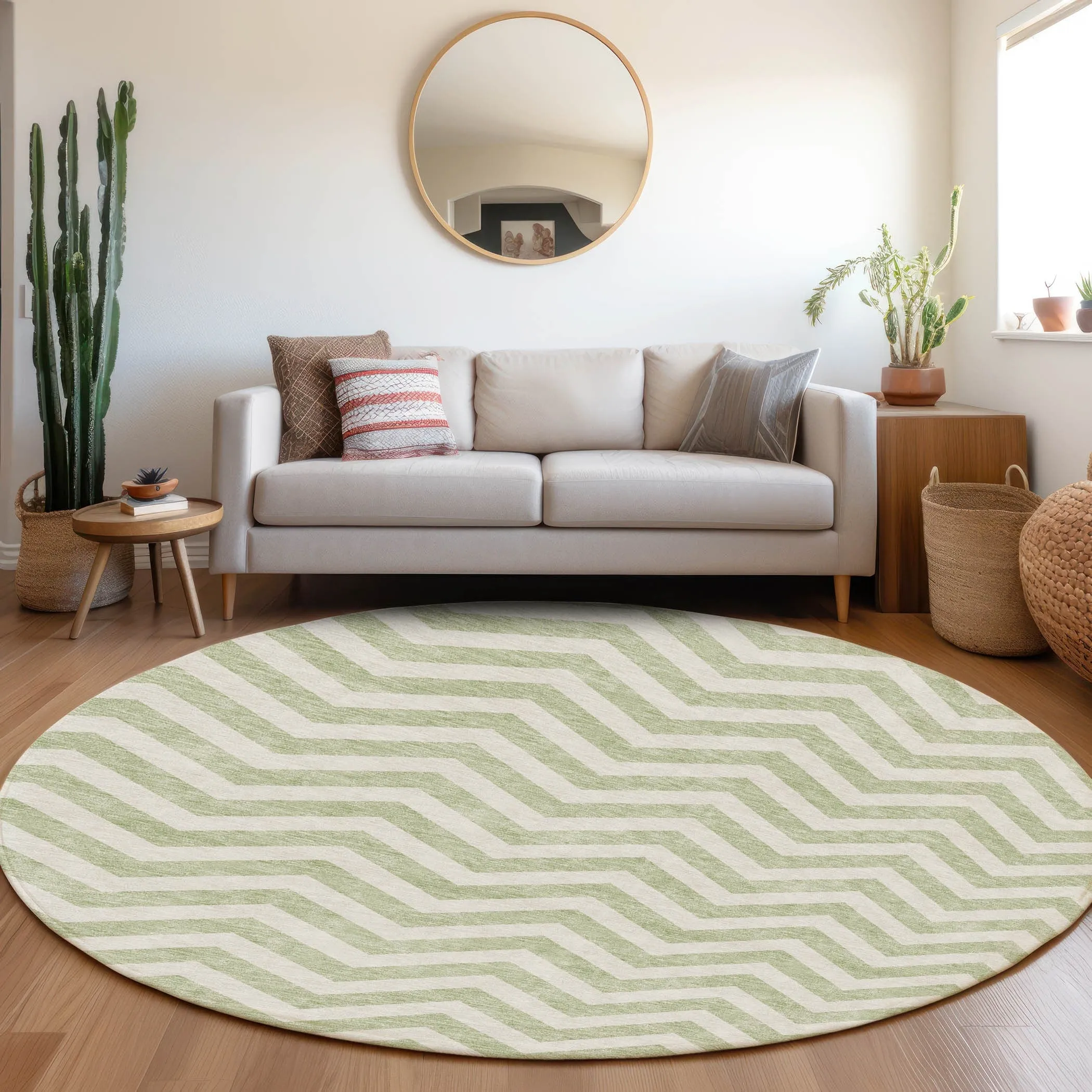 Machine Washable Indoor/ Outdoor Chantille Chevron Stripe Rug