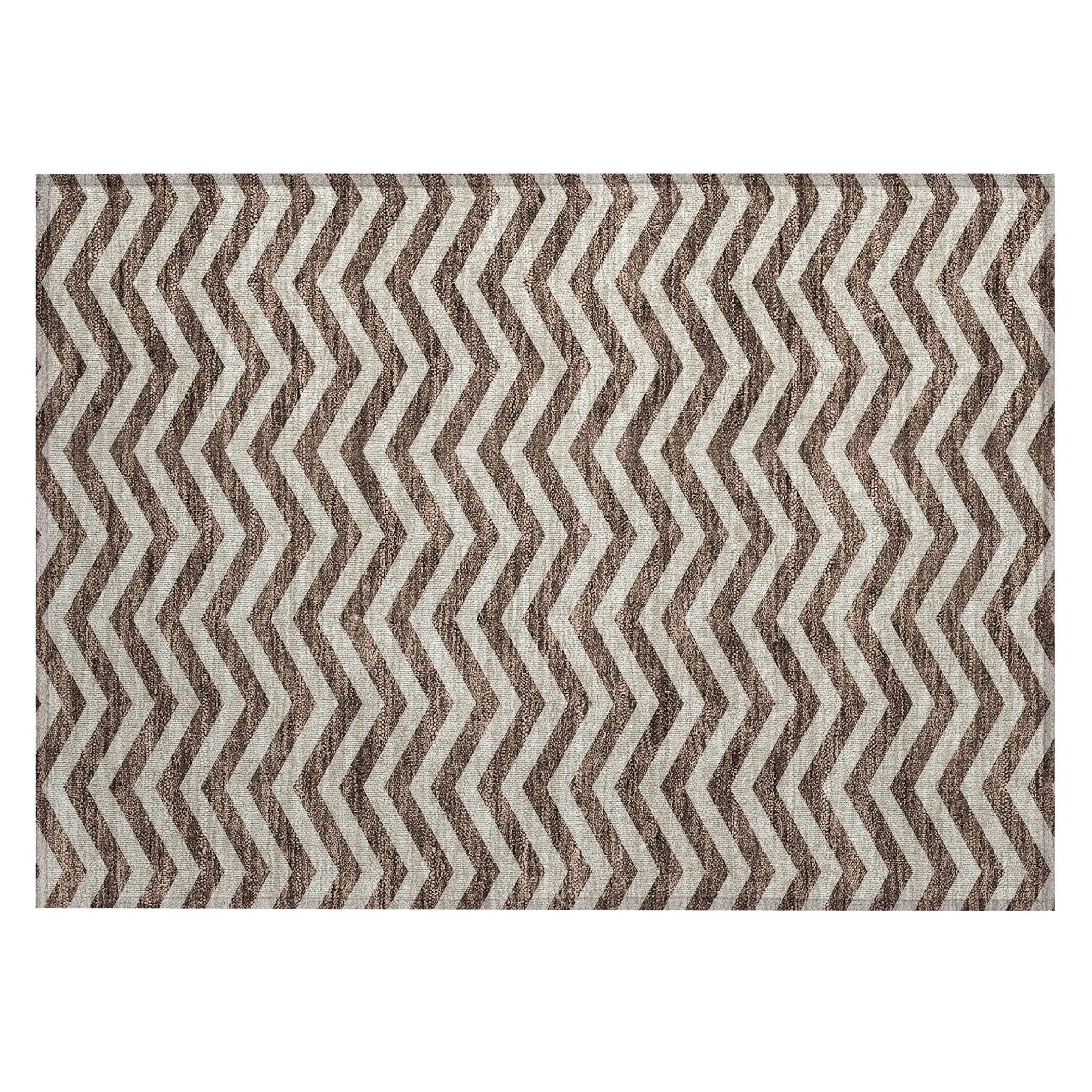 Machine Washable Indoor/ Outdoor Chantille Chevron Stripe Rug
