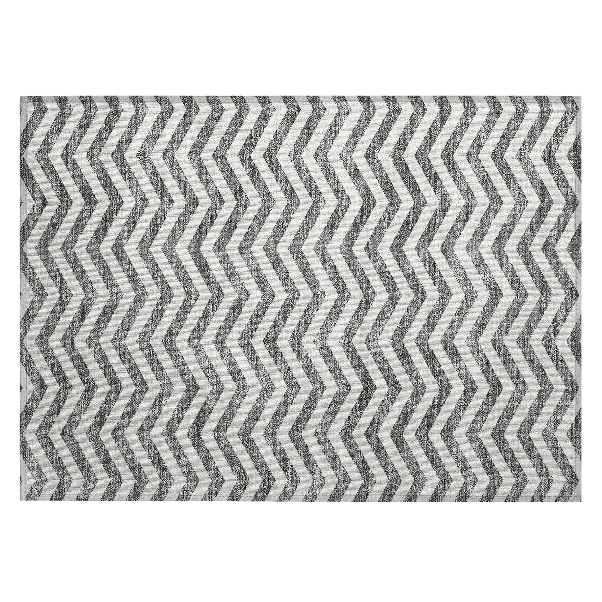 Machine Washable Indoor/ Outdoor Chantille Chevron Stripe Rug