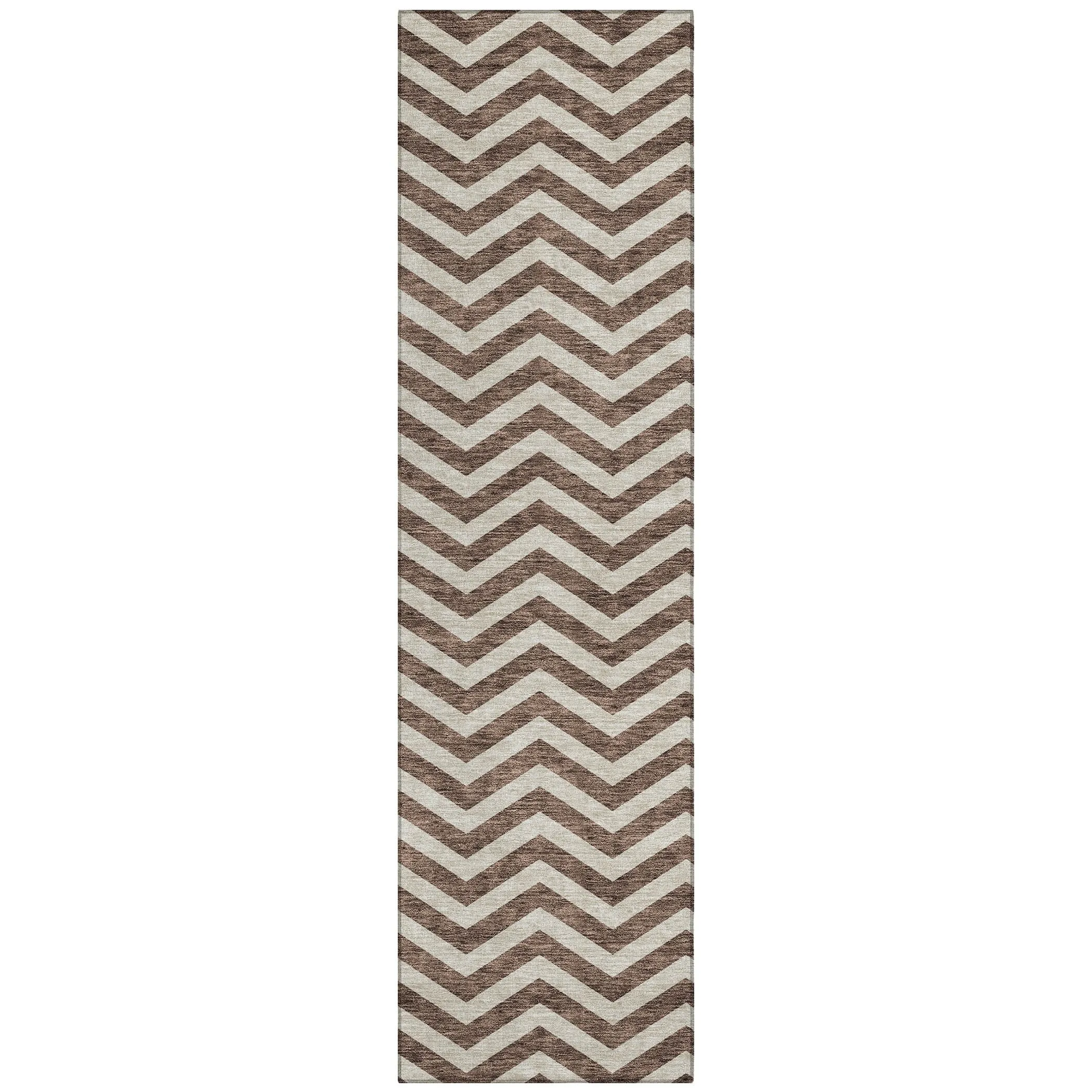 Machine Washable Indoor/ Outdoor Chantille Chevron Stripe Rug