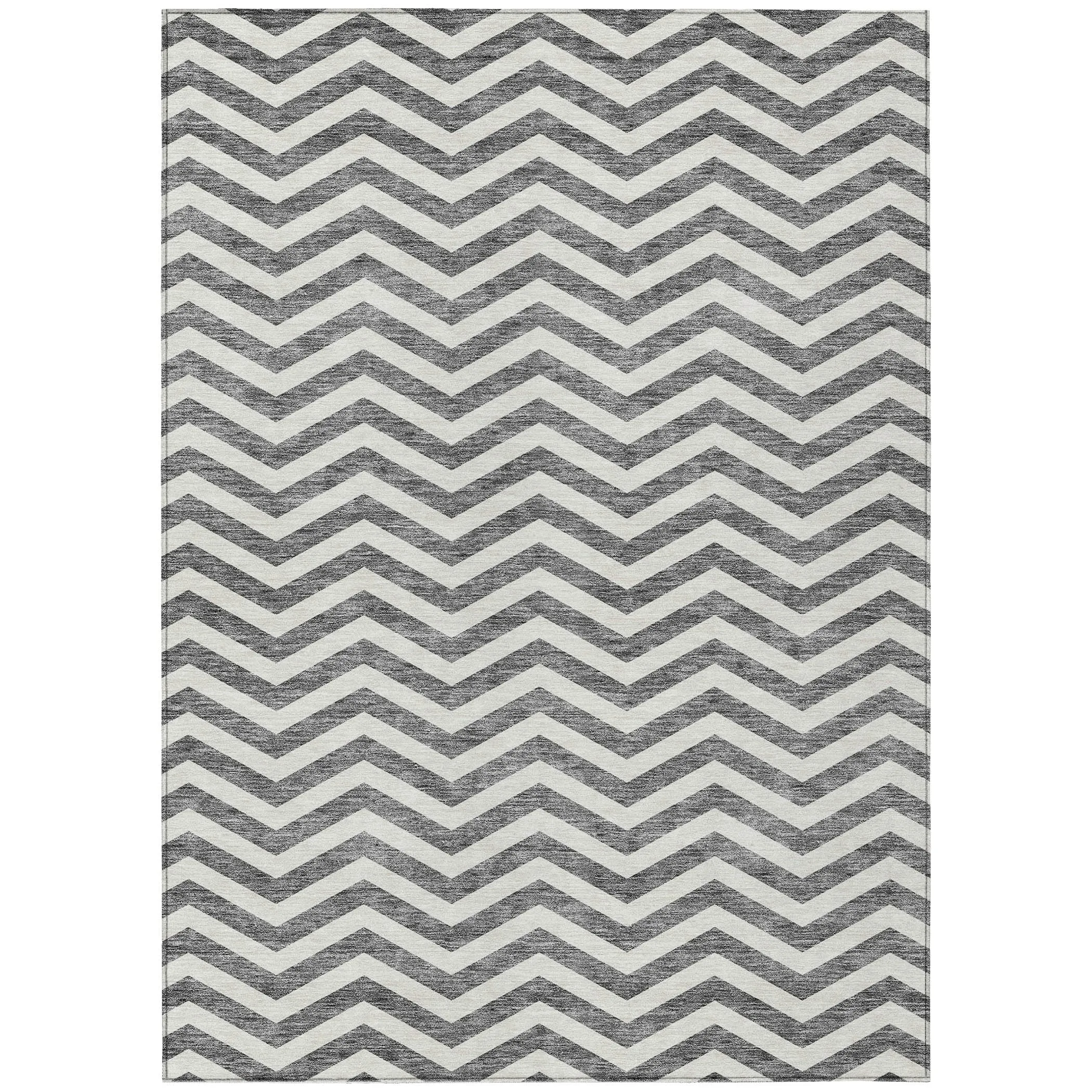 Machine Washable Indoor/ Outdoor Chantille Chevron Stripe Rug