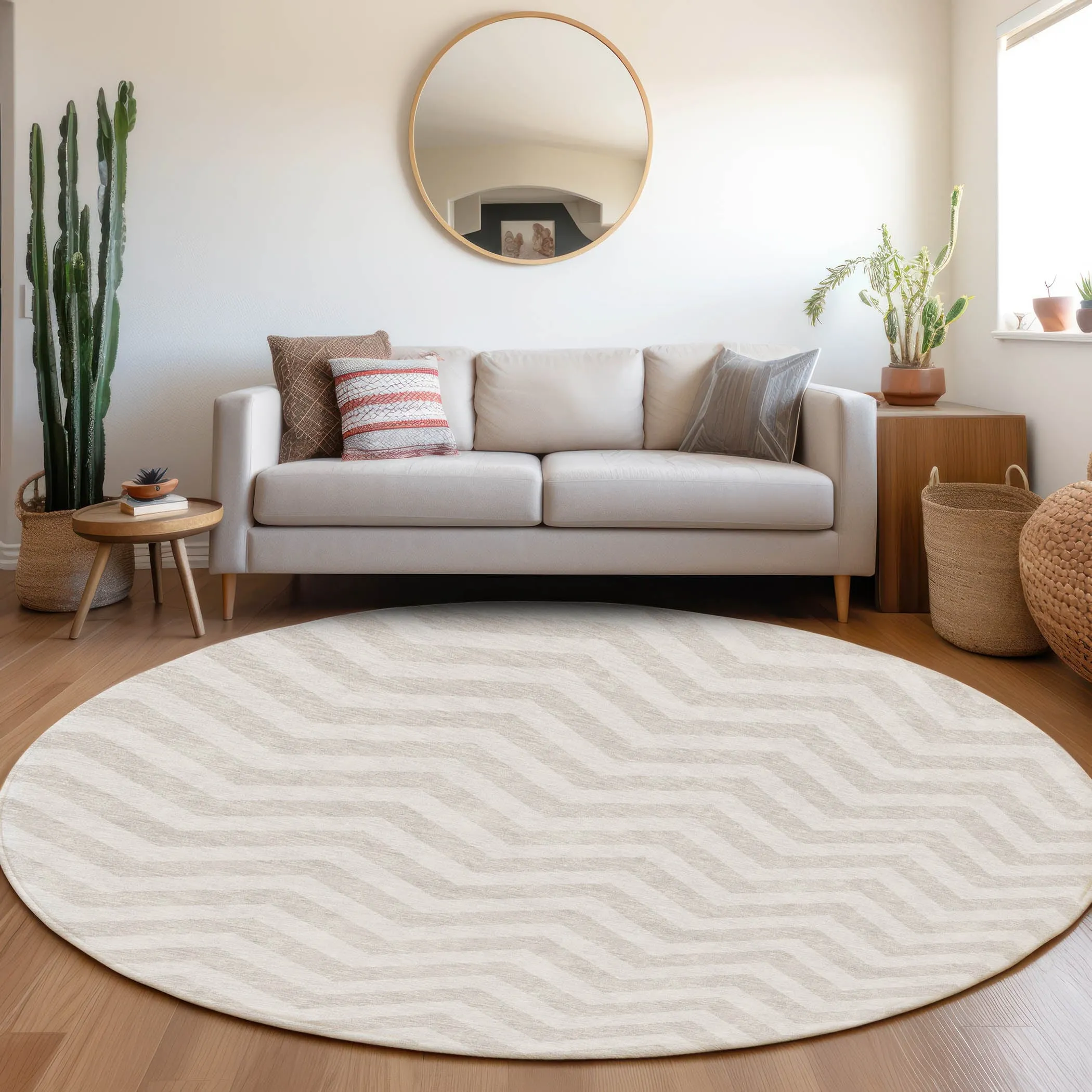Machine Washable Indoor/ Outdoor Chantille Chevron Stripe Rug