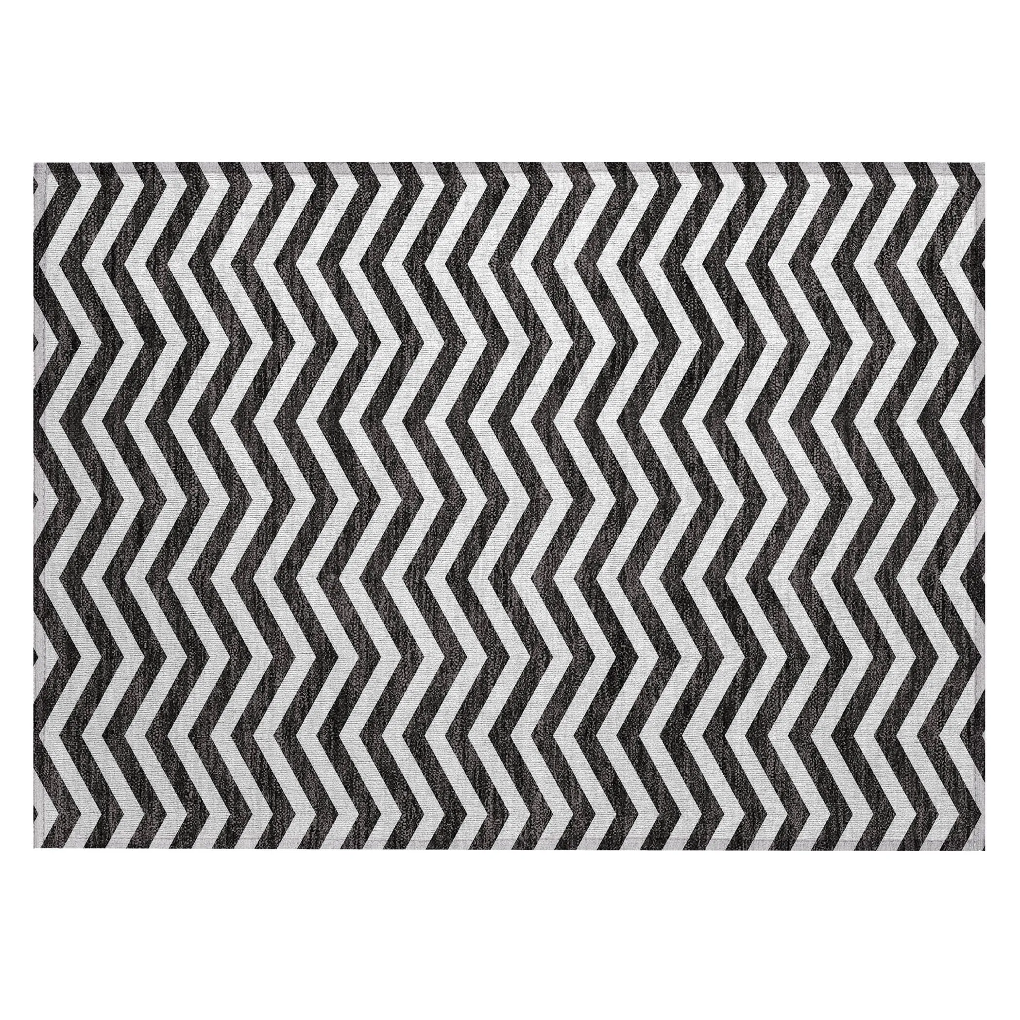 Machine Washable Indoor/ Outdoor Chantille Chevron Stripe Rug