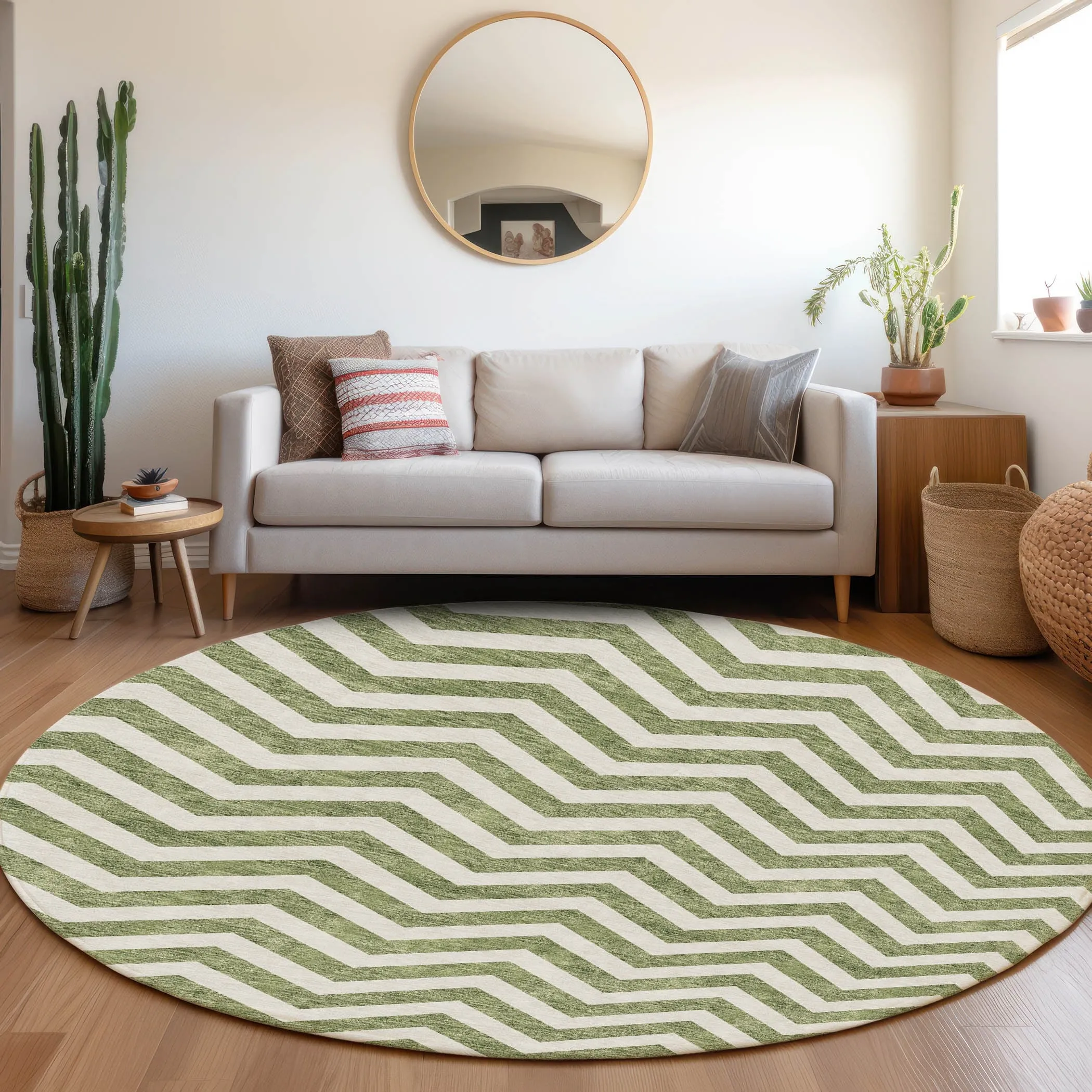 Machine Washable Indoor/ Outdoor Chantille Chevron Stripe Rug