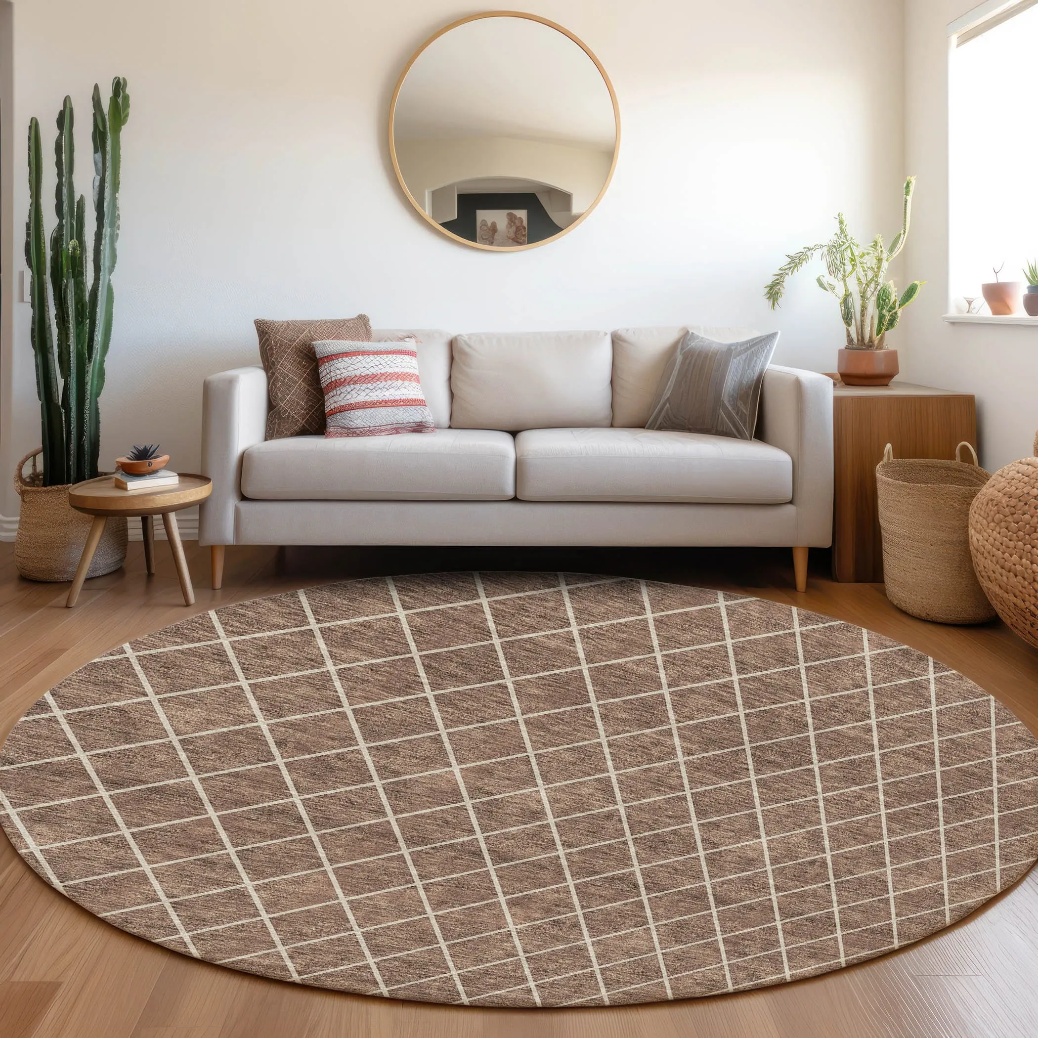 Machine Washable Indoor/ Outdoor Chantille Diamond Trellis Rug