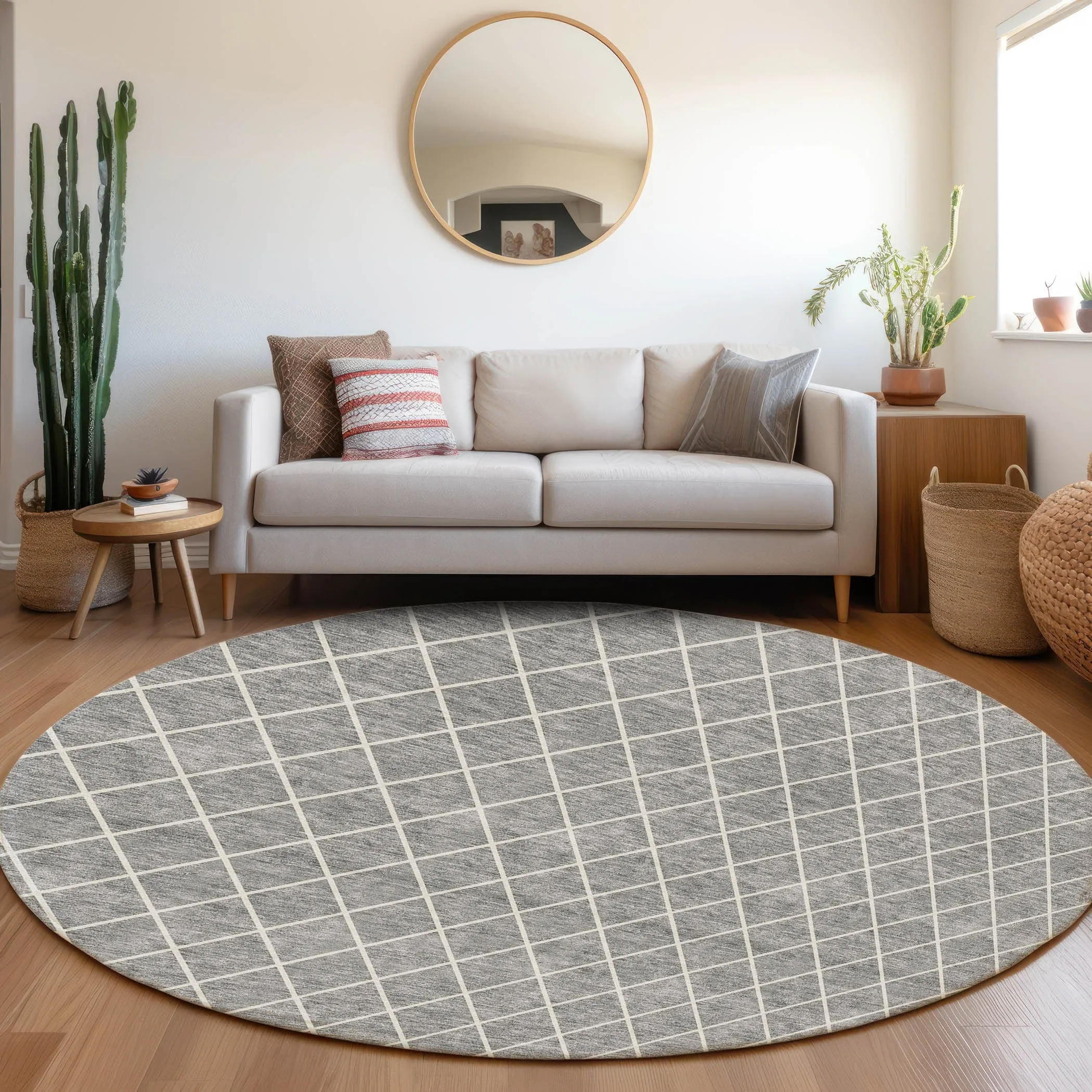 Machine Washable Indoor/ Outdoor Chantille Diamond Trellis Rug