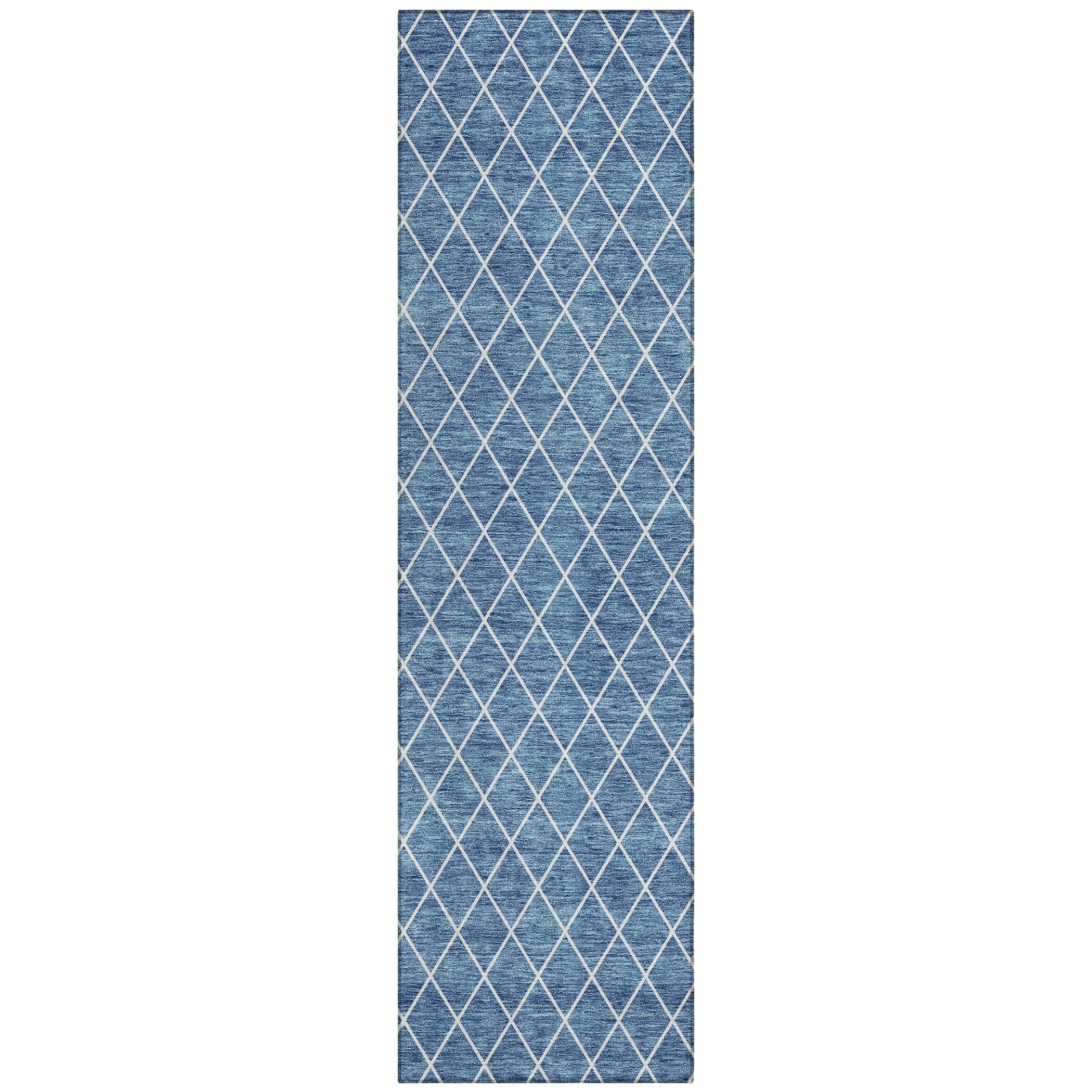 Machine Washable Indoor/ Outdoor Chantille Diamond Trellis Rug
