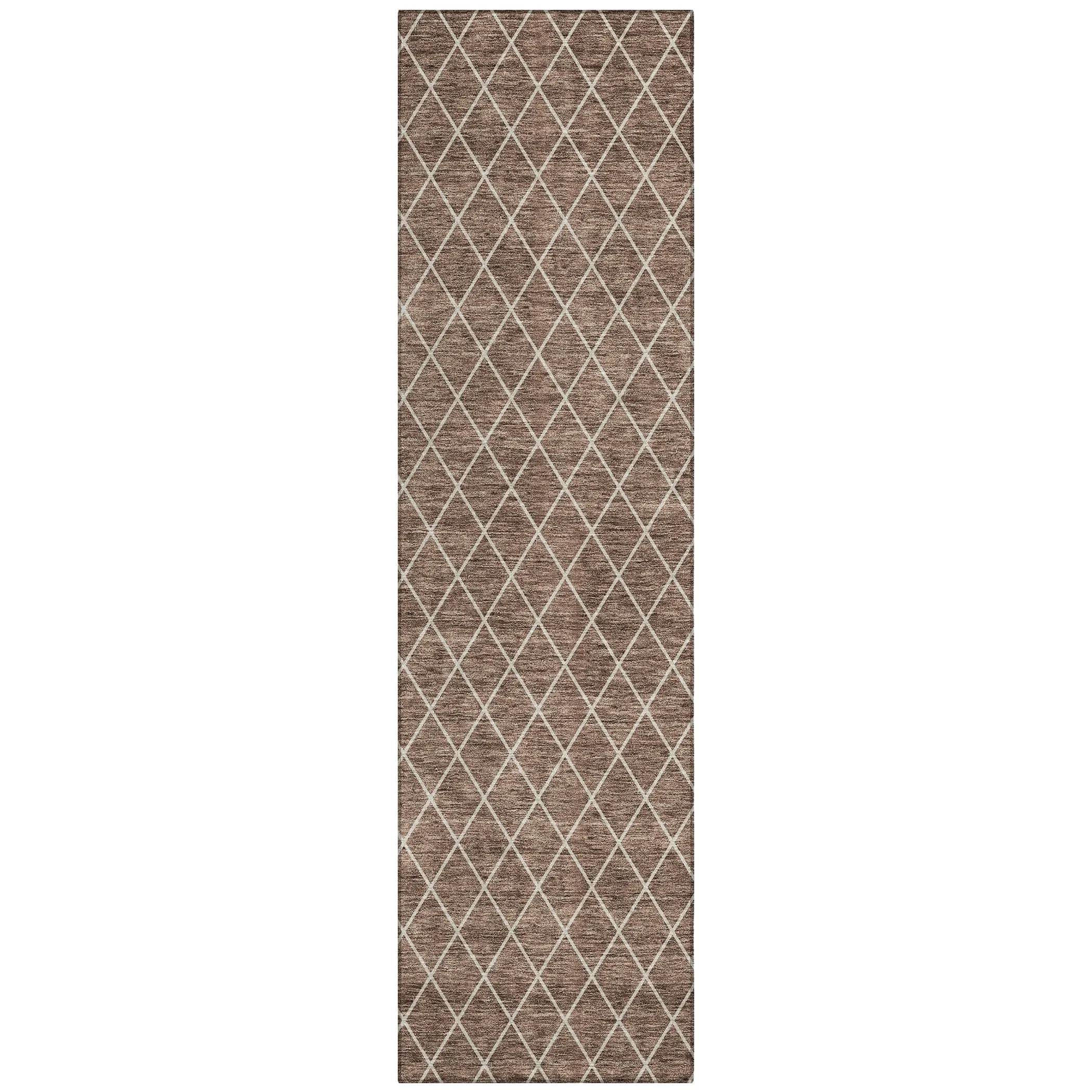 Machine Washable Indoor/ Outdoor Chantille Diamond Trellis Rug