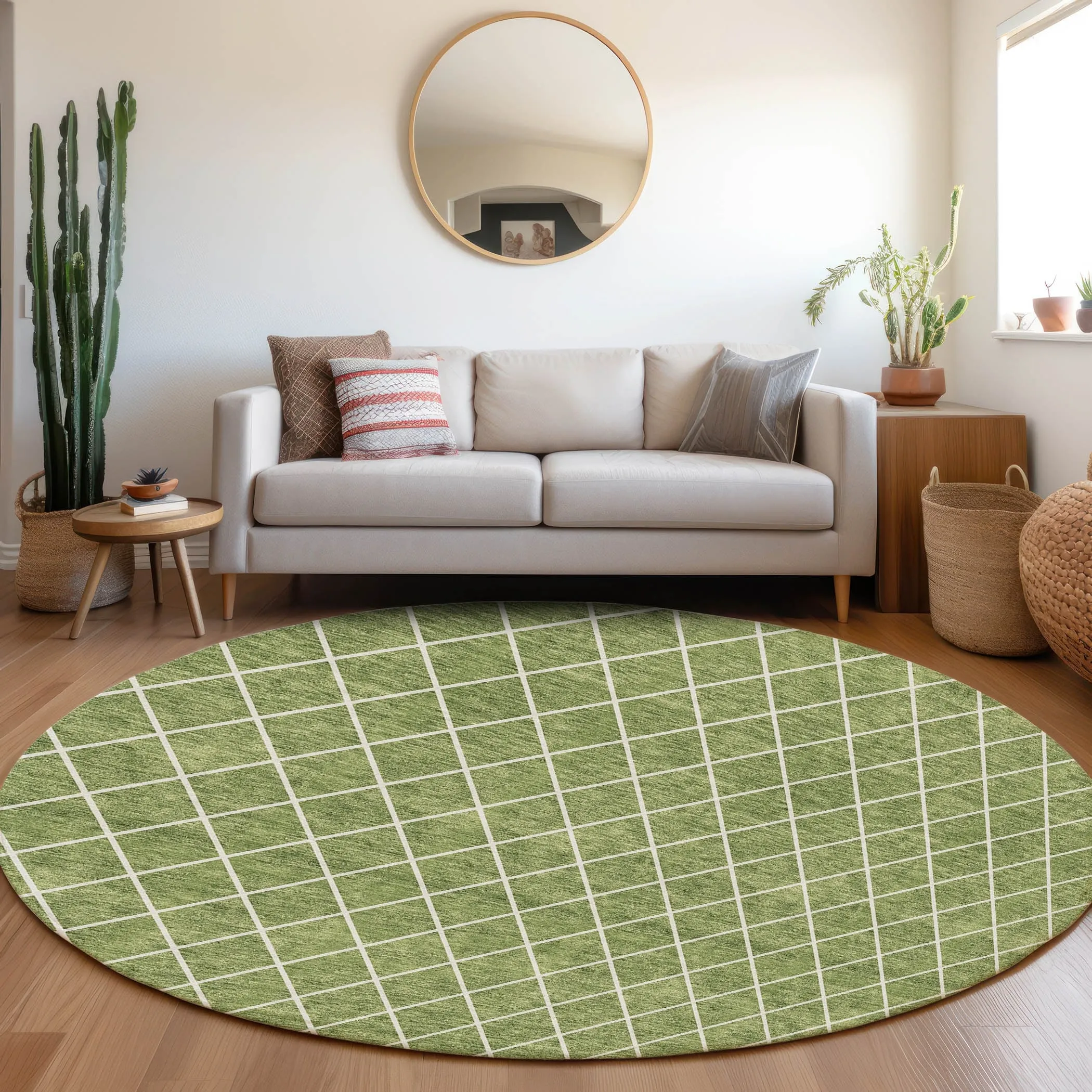 Machine Washable Indoor/ Outdoor Chantille Diamond Trellis Rug