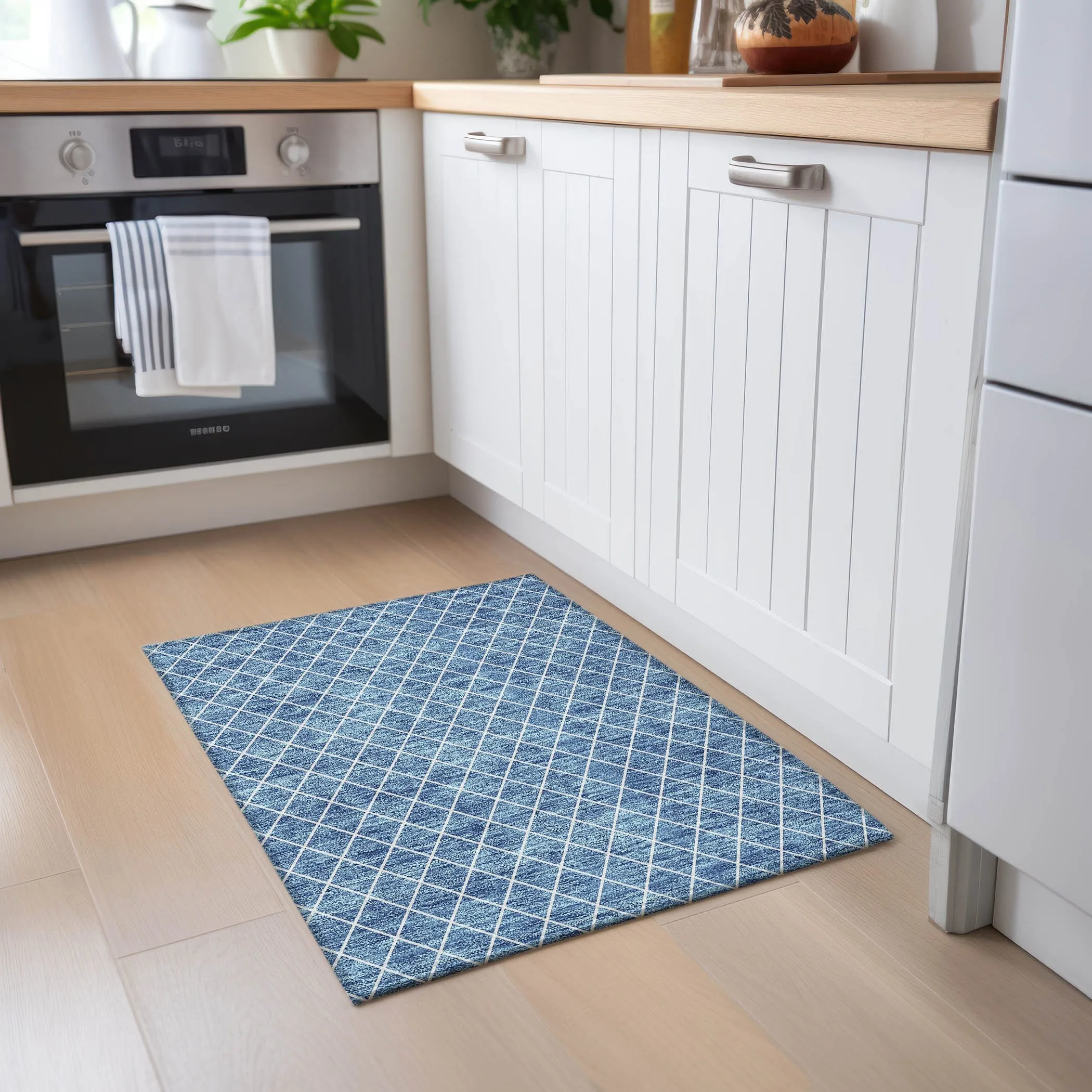 Machine Washable Indoor/ Outdoor Chantille Diamond Trellis Rug