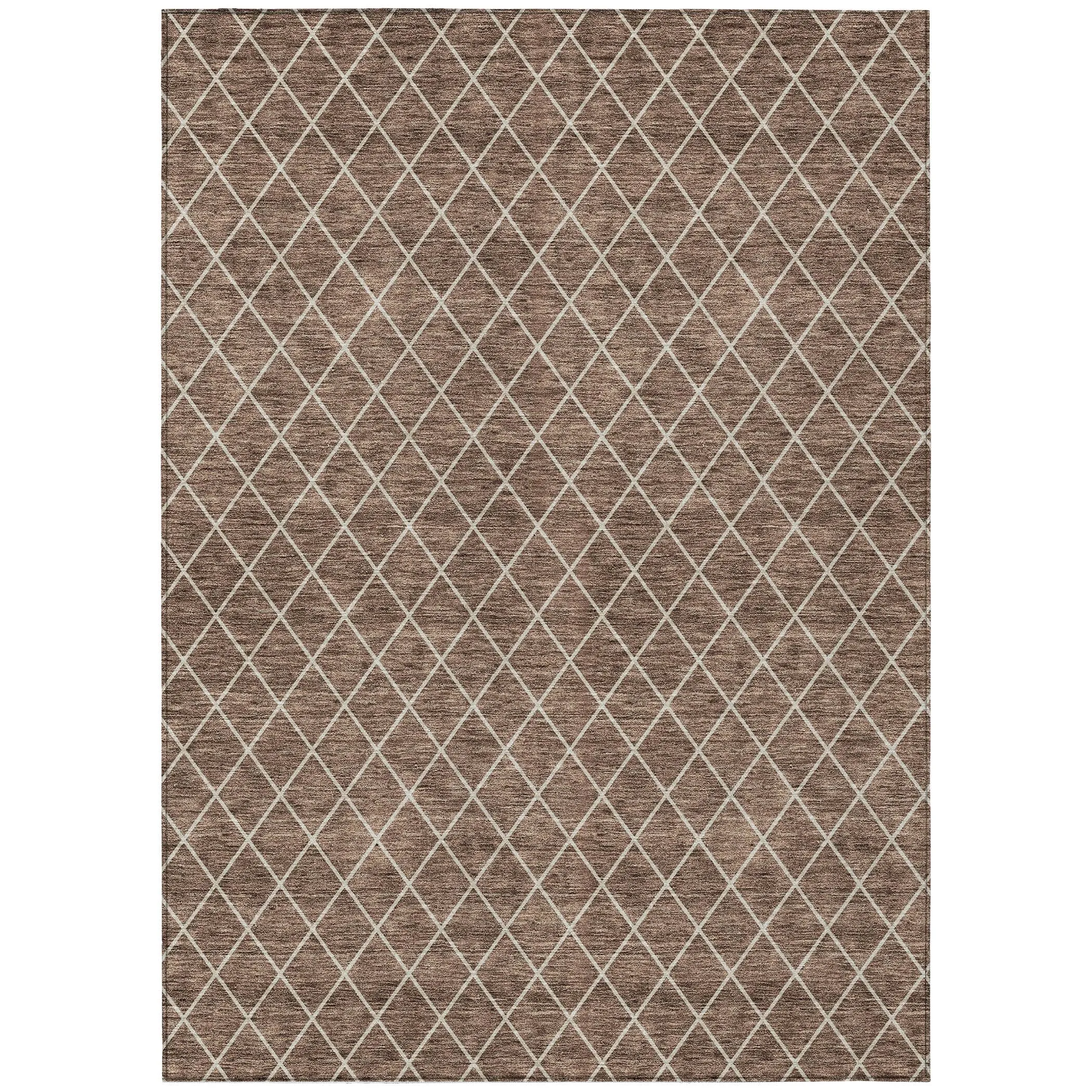 Machine Washable Indoor/ Outdoor Chantille Diamond Trellis Rug