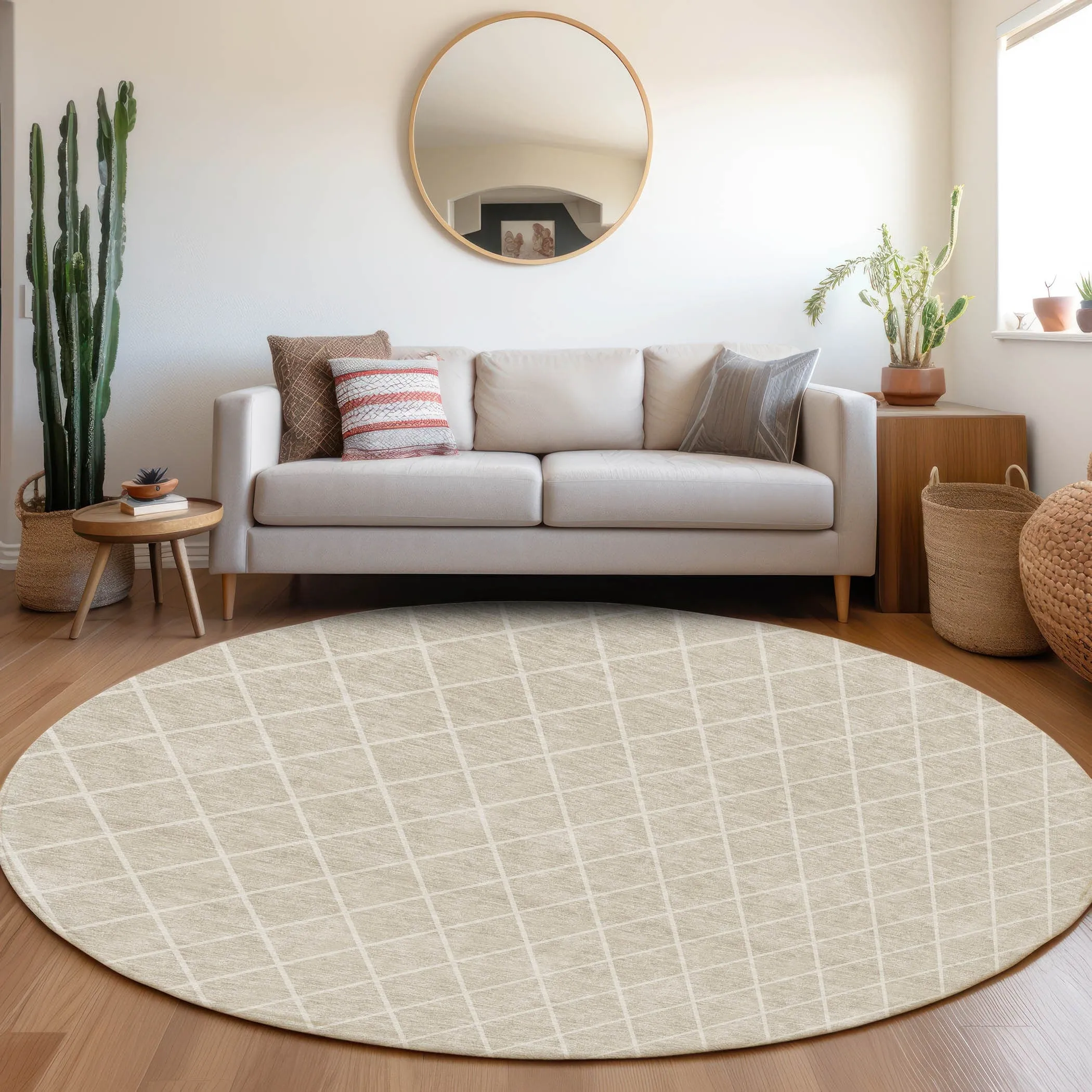 Machine Washable Indoor/ Outdoor Chantille Diamond Trellis Rug
