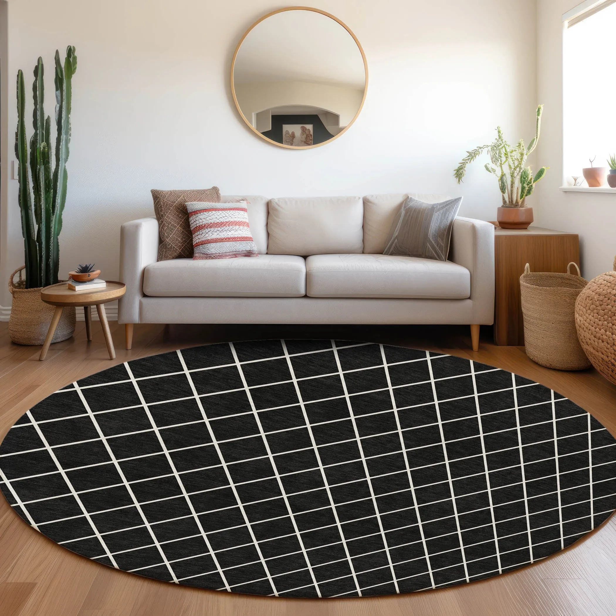 Machine Washable Indoor/ Outdoor Chantille Diamond Trellis Rug