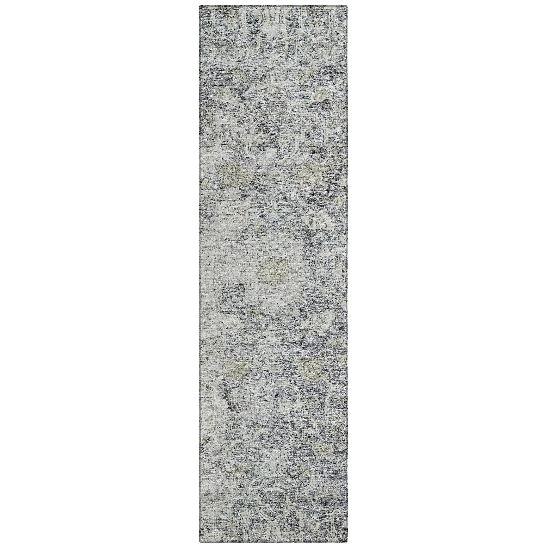 Machine Washable Indoor/ Outdoor Chantille Distressed Traditional Rug