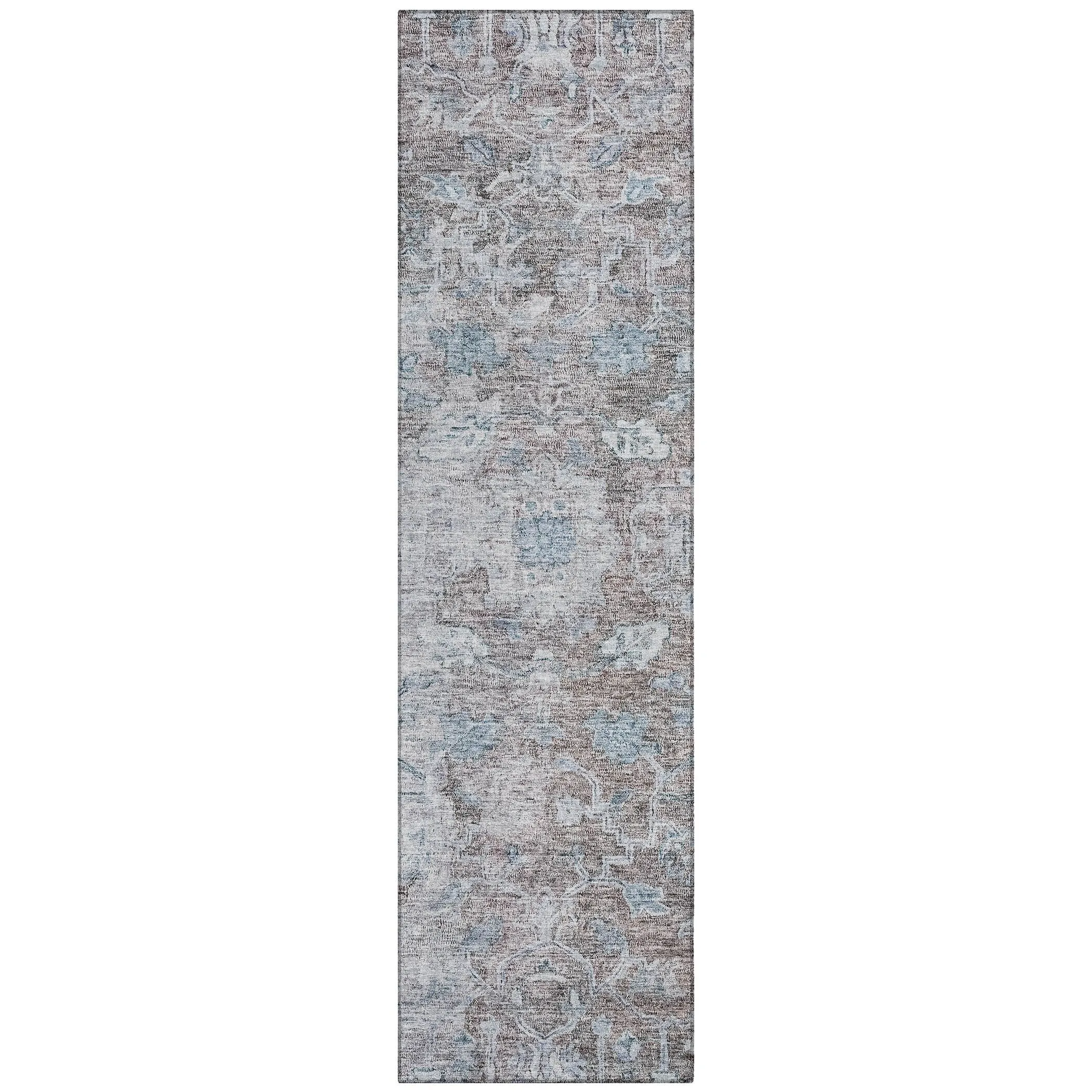 Machine Washable Indoor/ Outdoor Chantille Distressed Traditional Rug