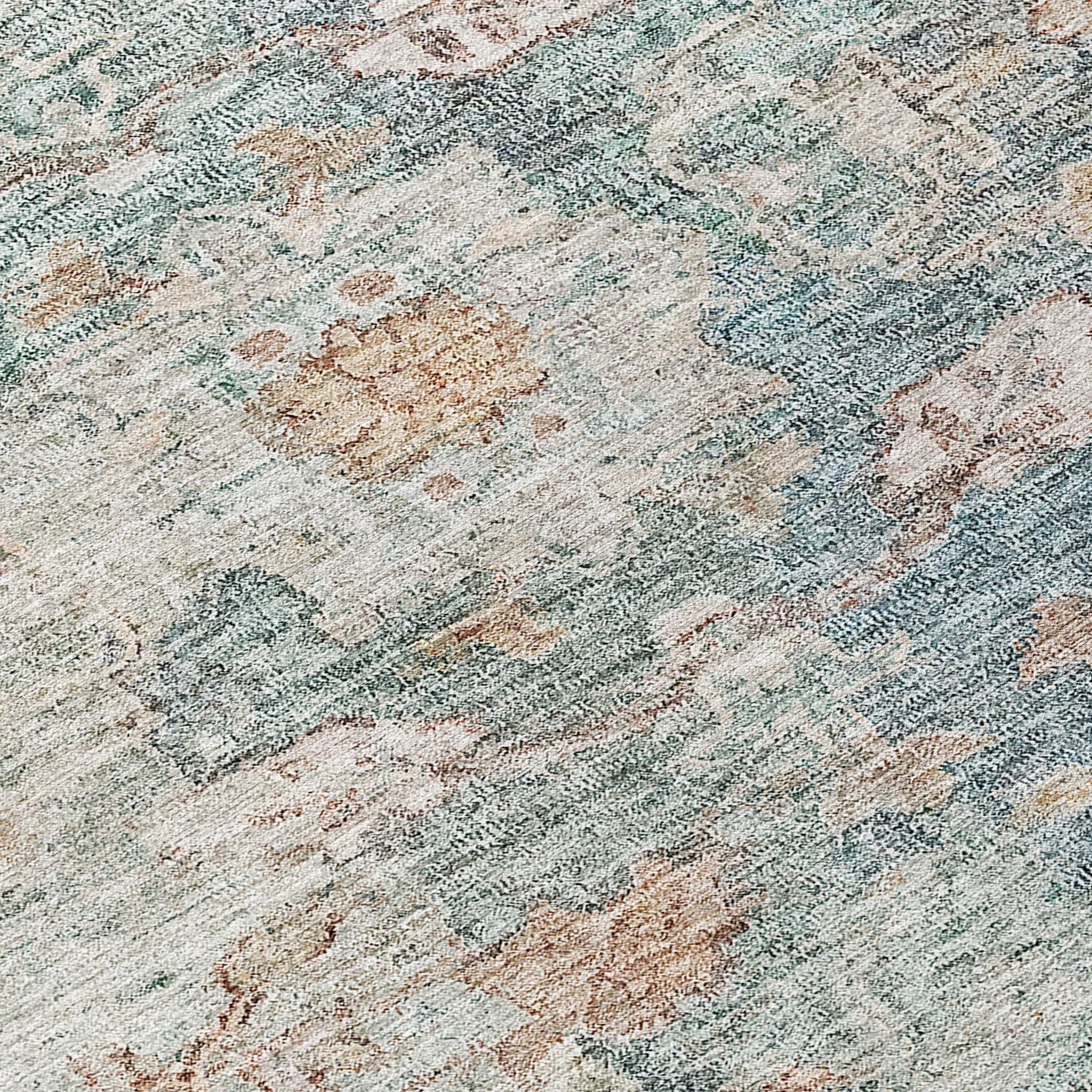 Machine Washable Indoor/ Outdoor Chantille Distressed Traditional Rug