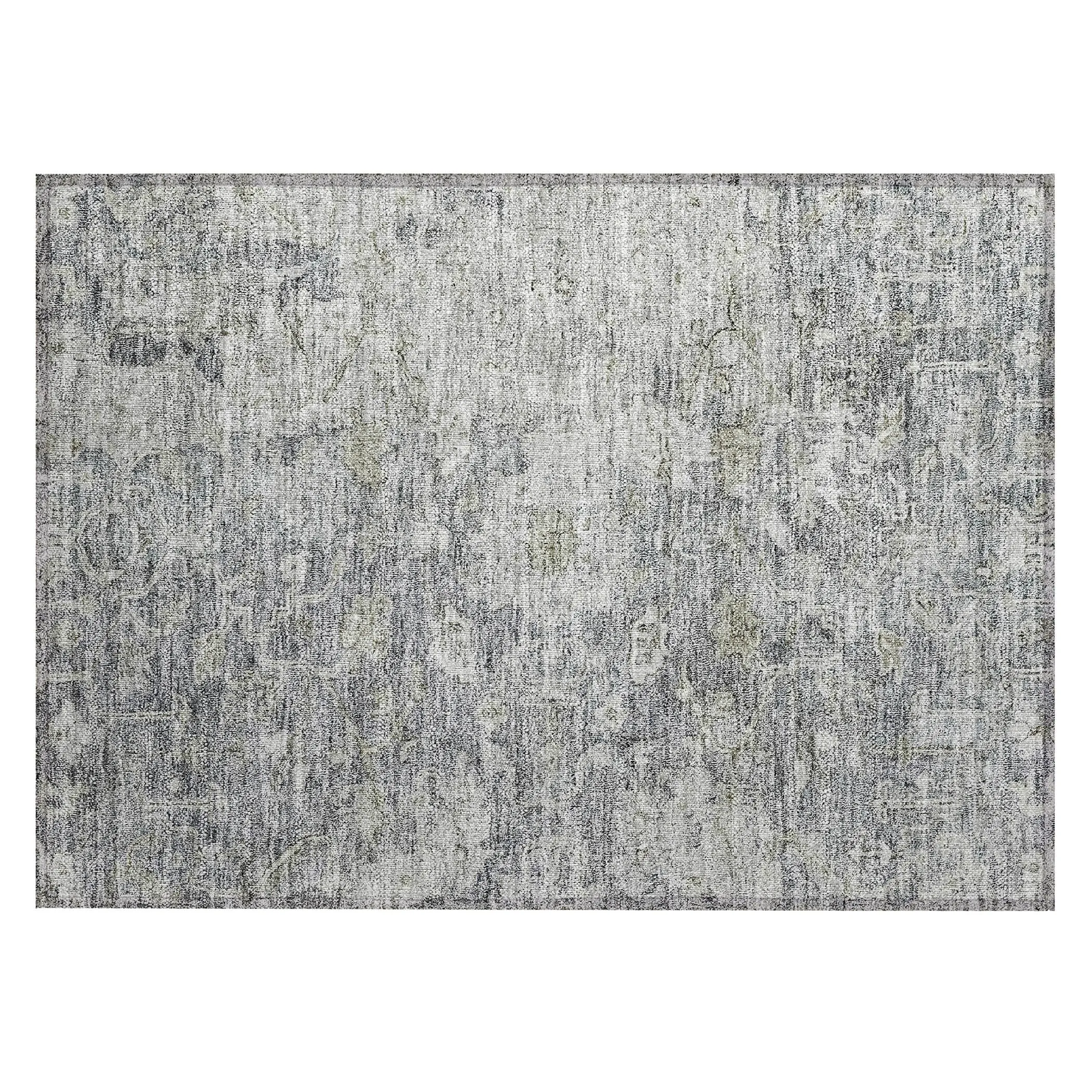 Machine Washable Indoor/ Outdoor Chantille Distressed Traditional Rug