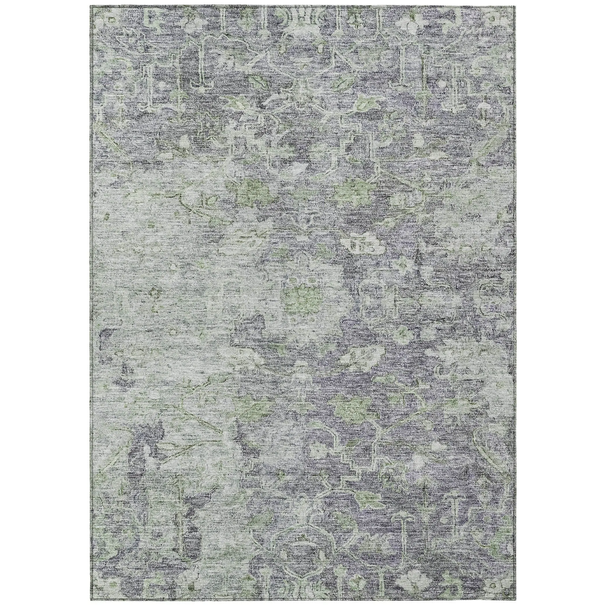 Machine Washable Indoor/ Outdoor Chantille Distressed Traditional Rug