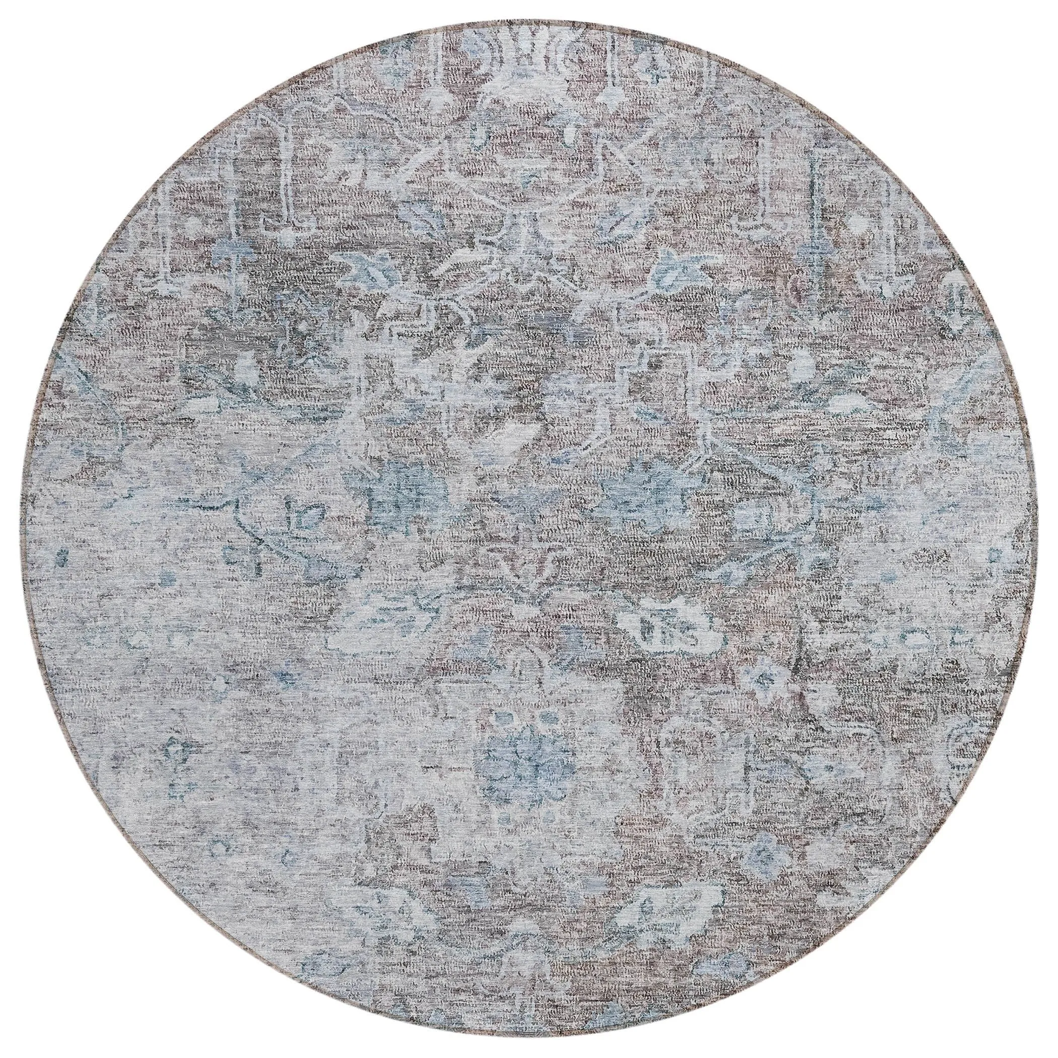 Machine Washable Indoor/ Outdoor Chantille Distressed Traditional Rug