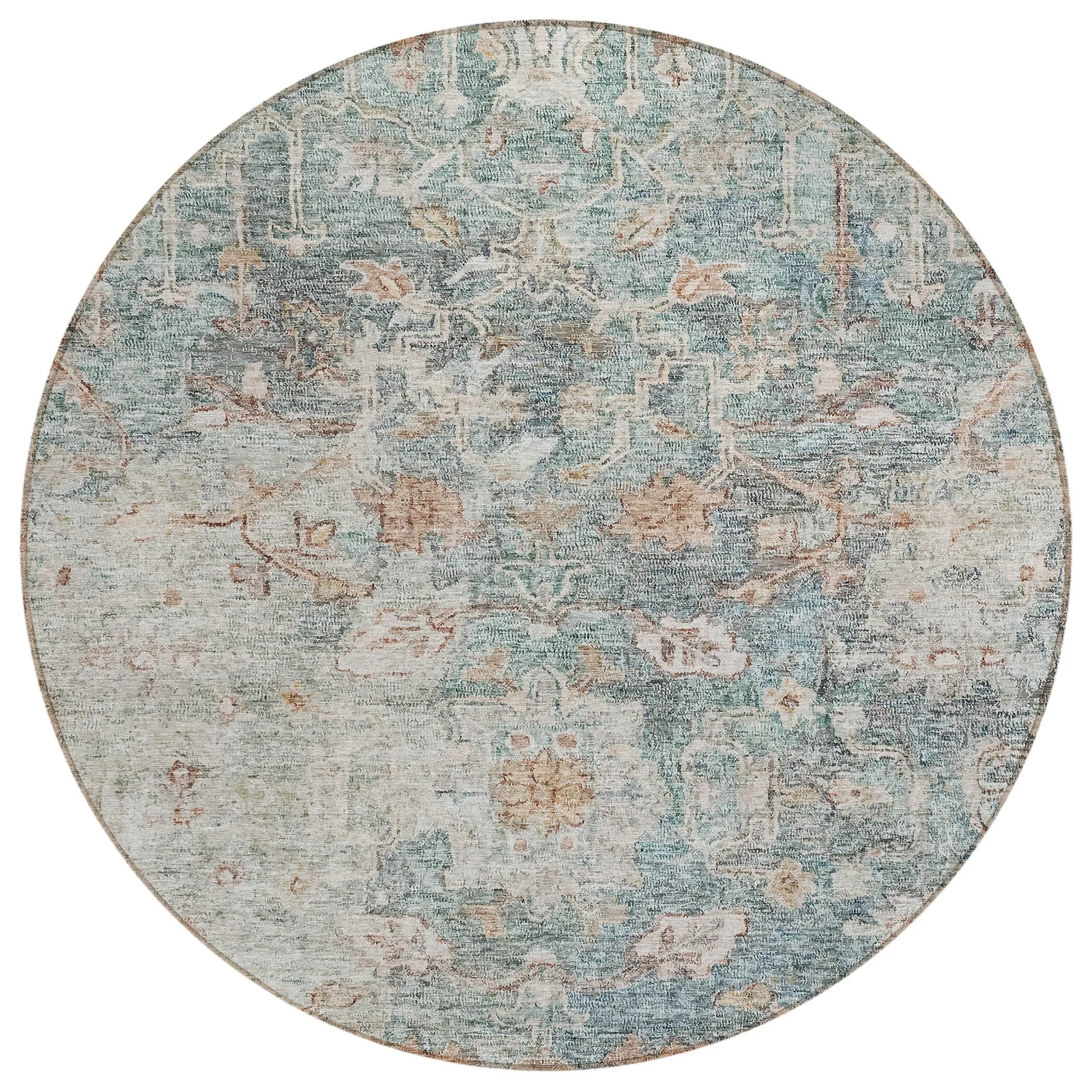 Machine Washable Indoor/ Outdoor Chantille Distressed Traditional Rug