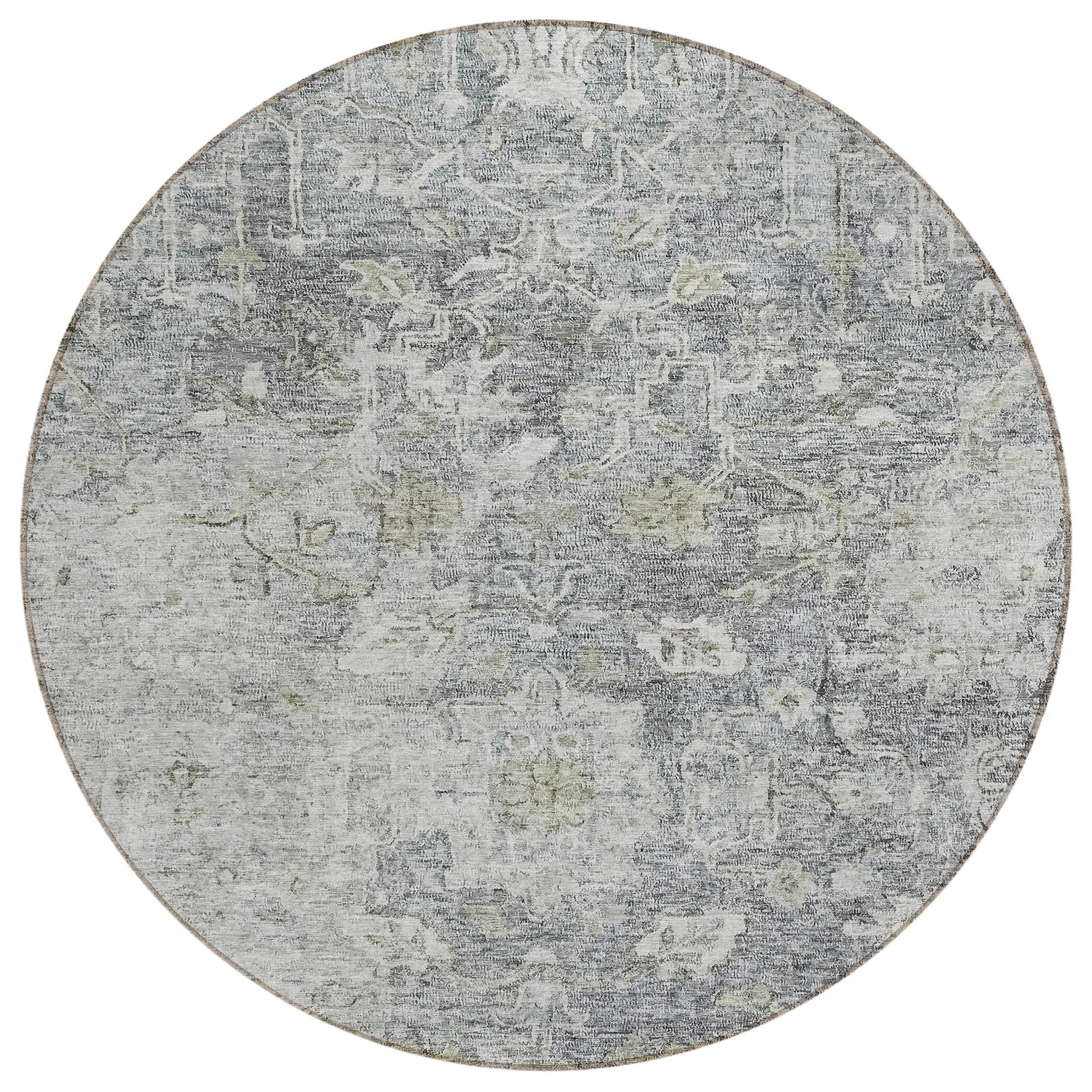 Machine Washable Indoor/ Outdoor Chantille Distressed Traditional Rug