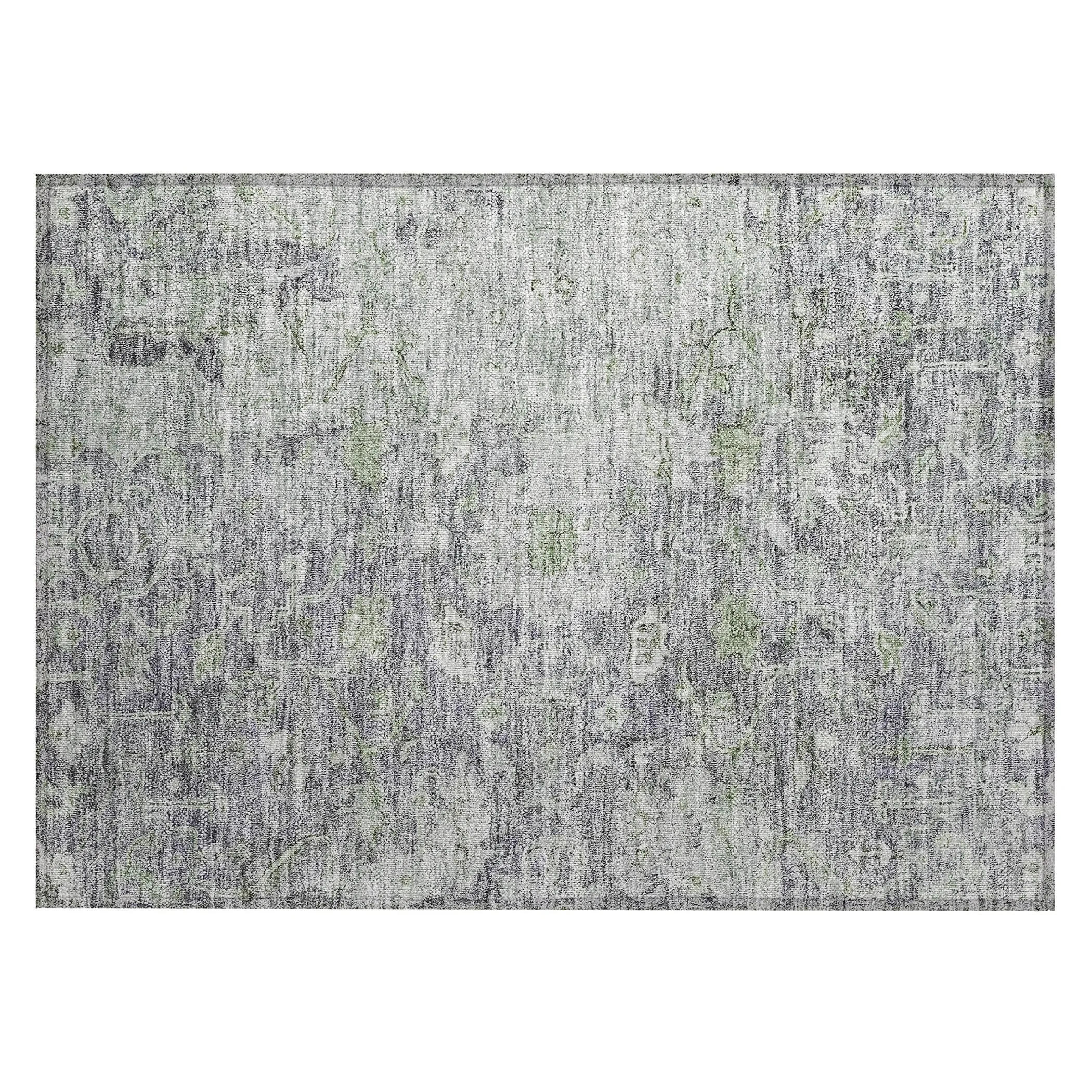 Machine Washable Indoor/ Outdoor Chantille Distressed Traditional Rug