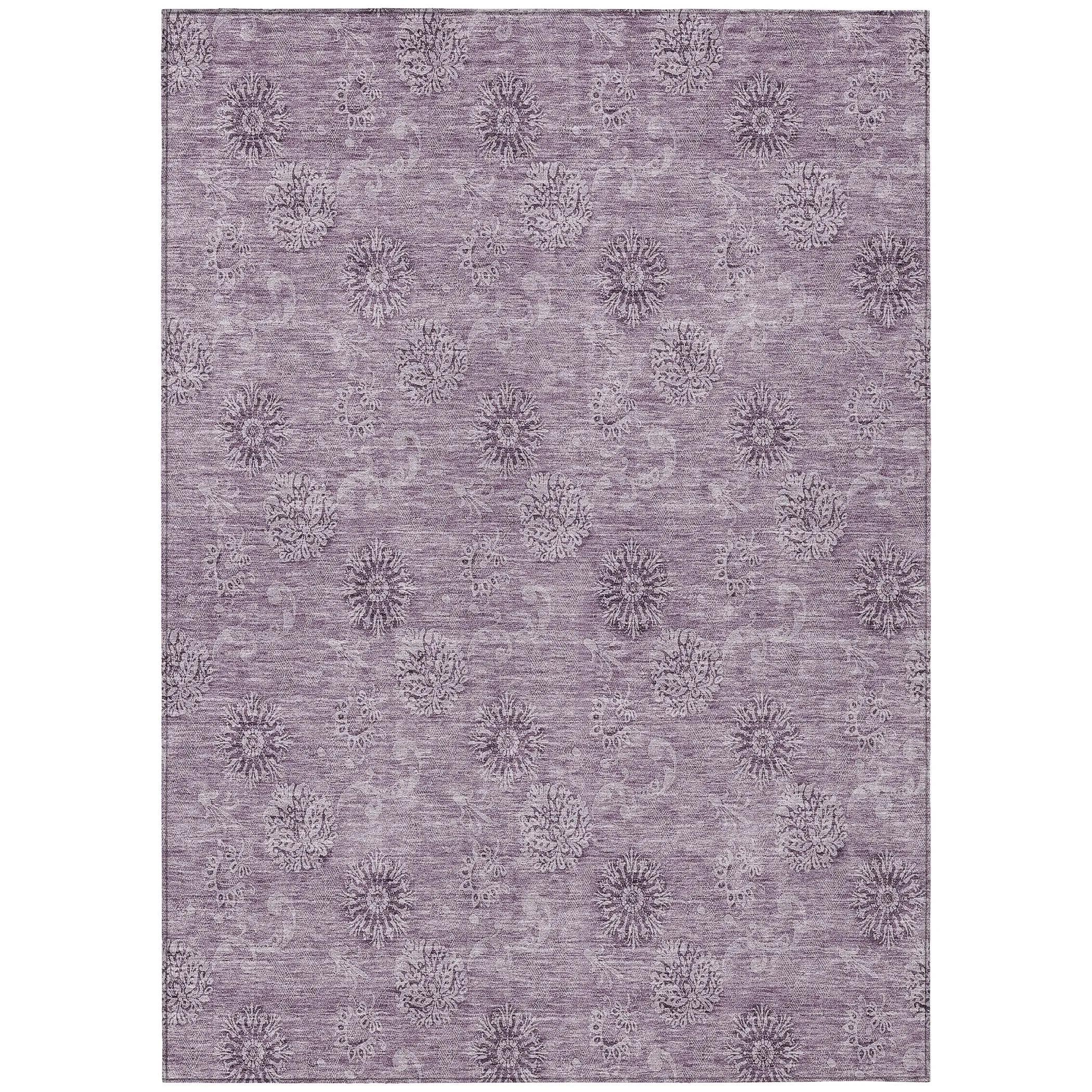 Machine Washable Indoor/ Outdoor Chantille Floral Burst Rug