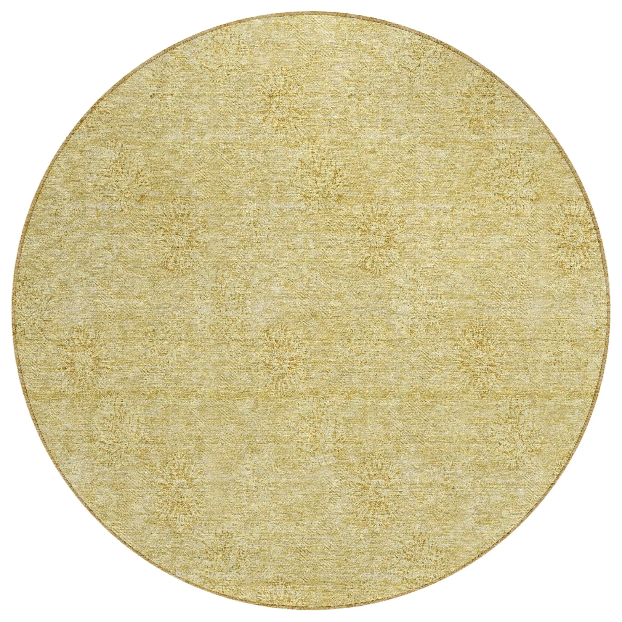 Machine Washable Indoor/ Outdoor Chantille Floral Burst Rug
