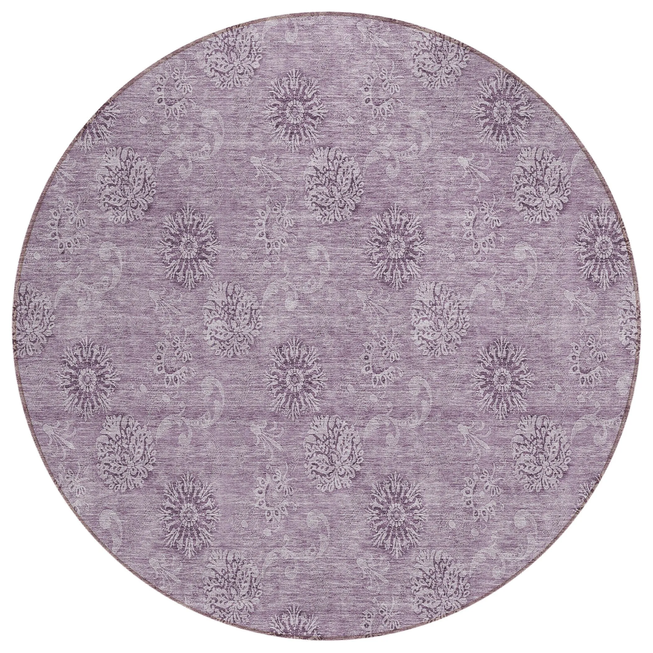 Machine Washable Indoor/ Outdoor Chantille Floral Burst Rug
