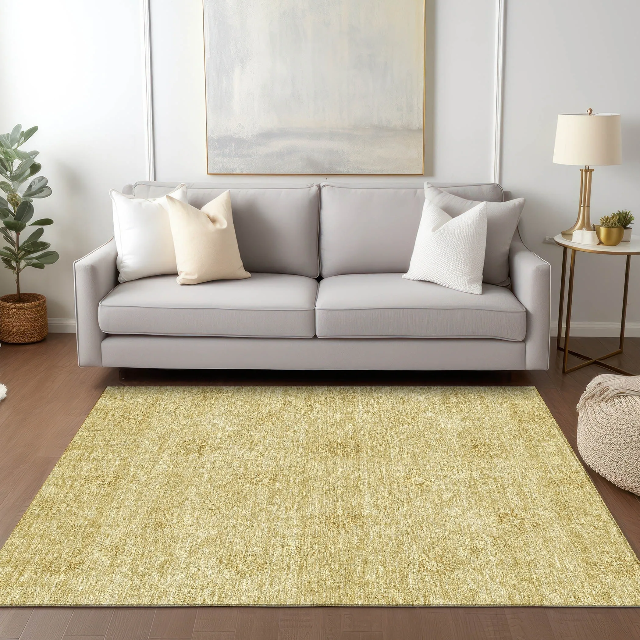 Machine Washable Indoor/ Outdoor Chantille Floral Burst Rug