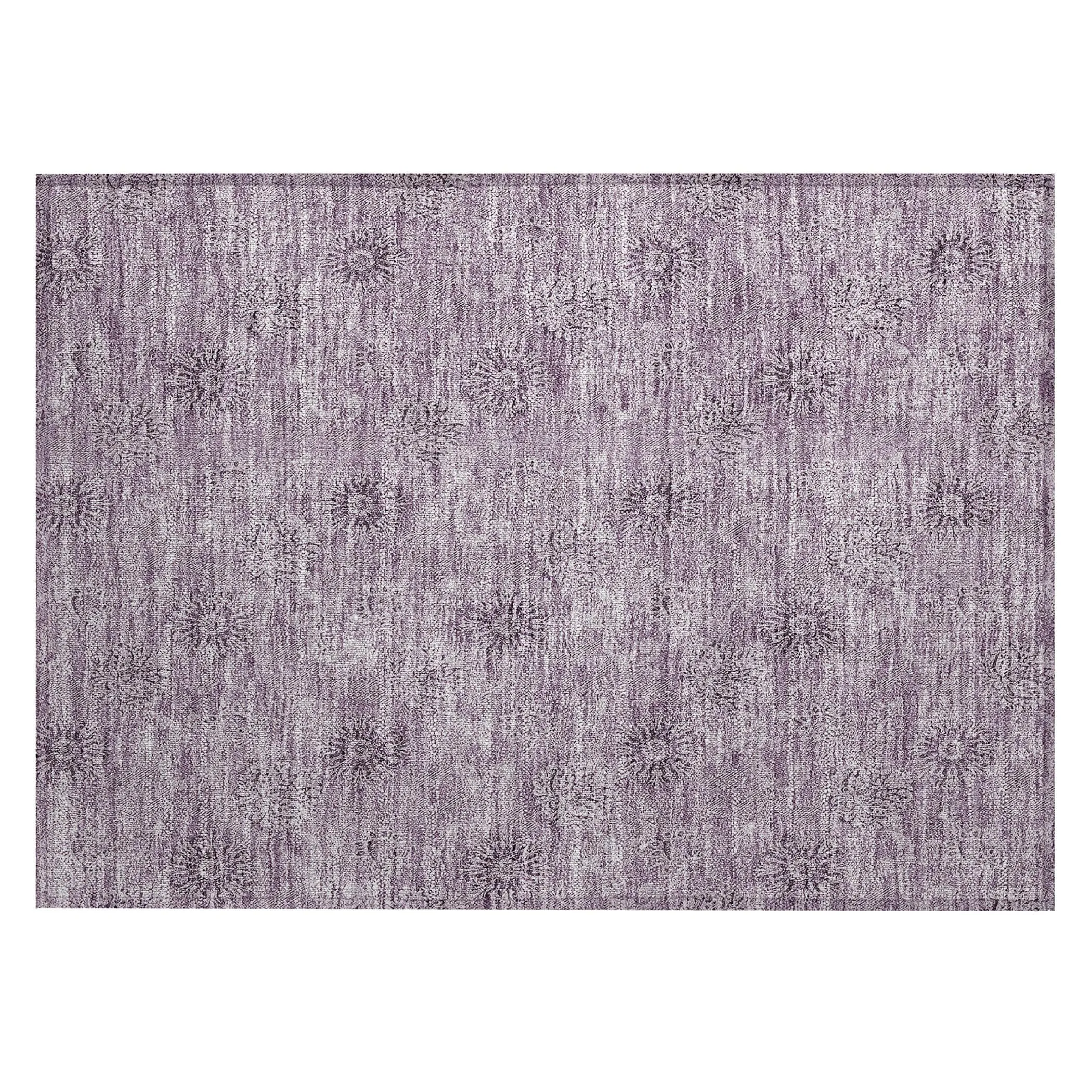 Machine Washable Indoor/ Outdoor Chantille Floral Burst Rug