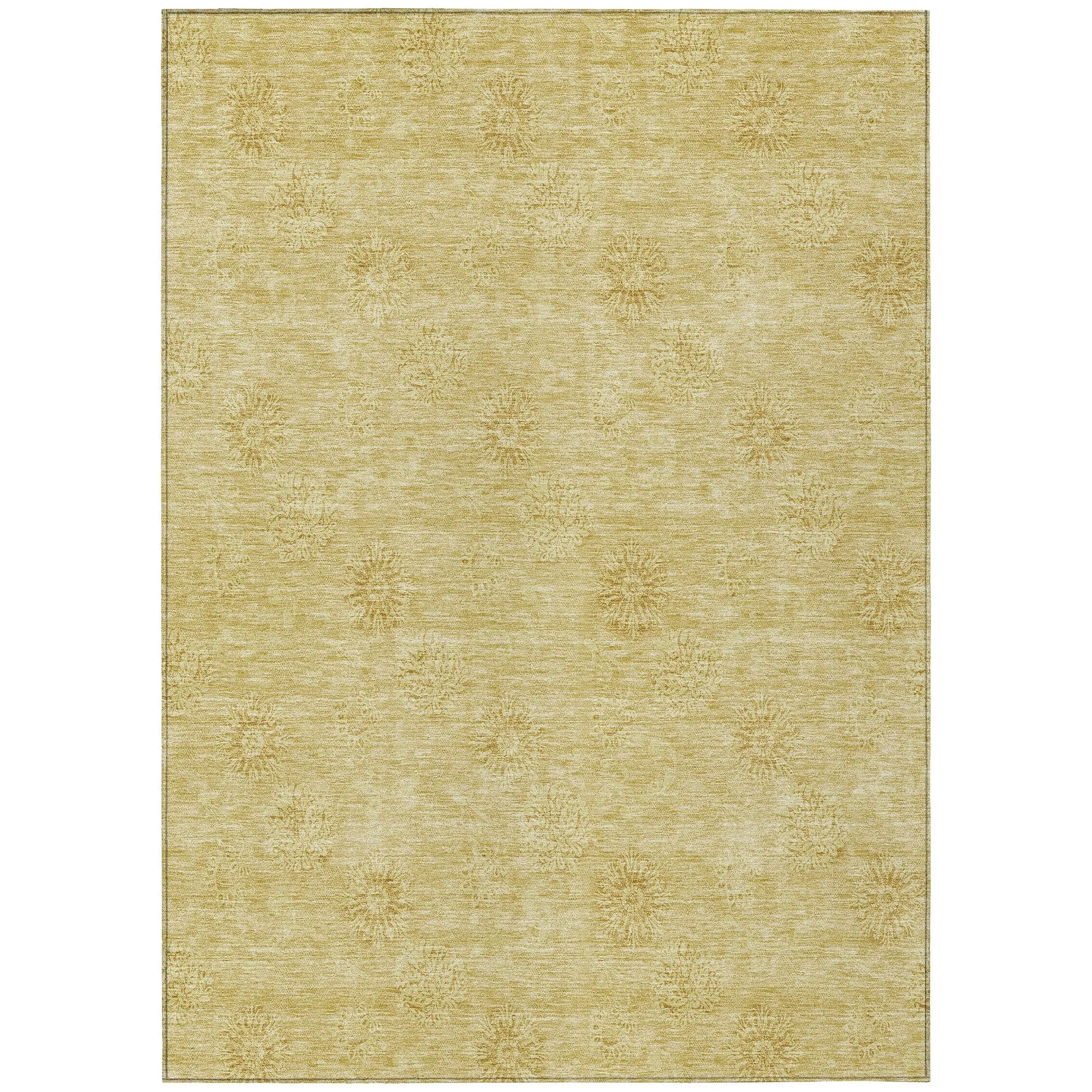 Machine Washable Indoor/ Outdoor Chantille Floral Burst Rug