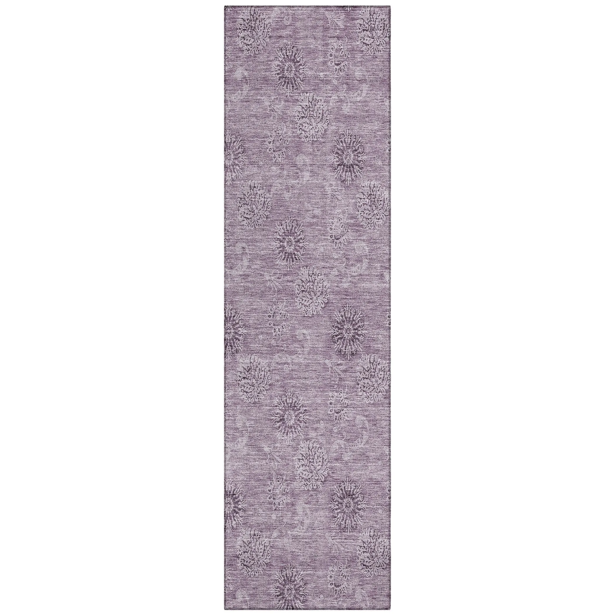 Machine Washable Indoor/ Outdoor Chantille Floral Burst Rug