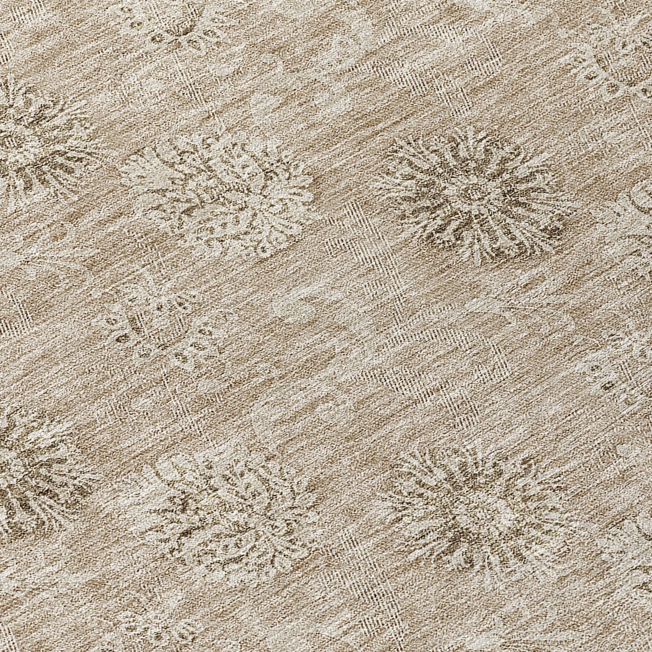 Machine Washable Indoor/ Outdoor Chantille Floral Burst Rug