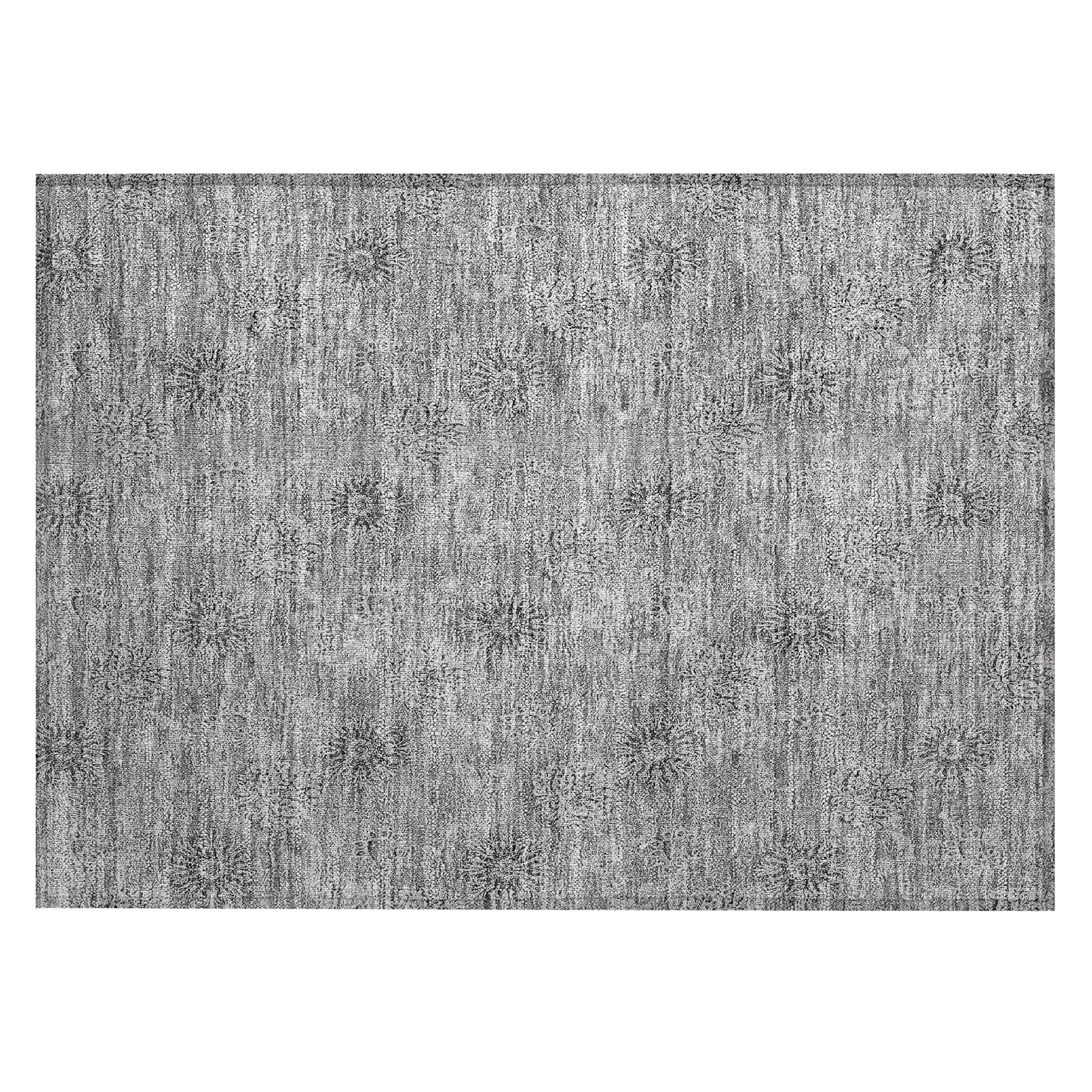 Machine Washable Indoor/ Outdoor Chantille Floral Burst Rug