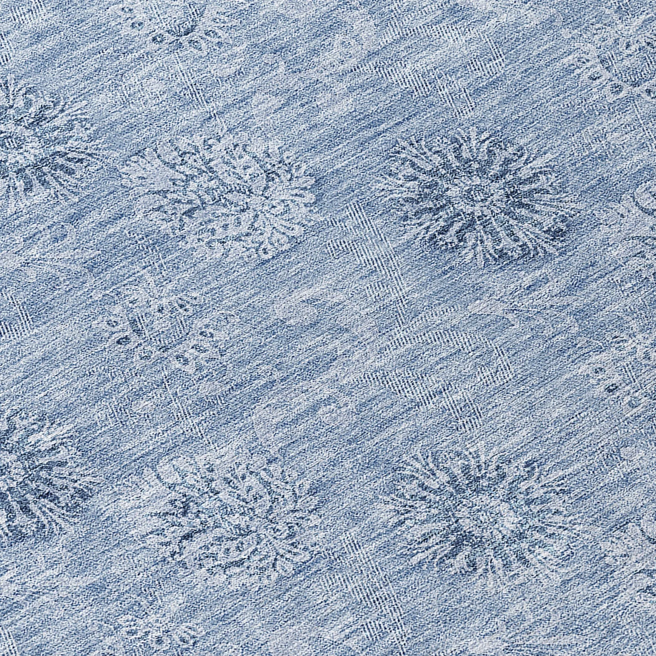 Machine Washable Indoor/ Outdoor Chantille Floral Burst Rug