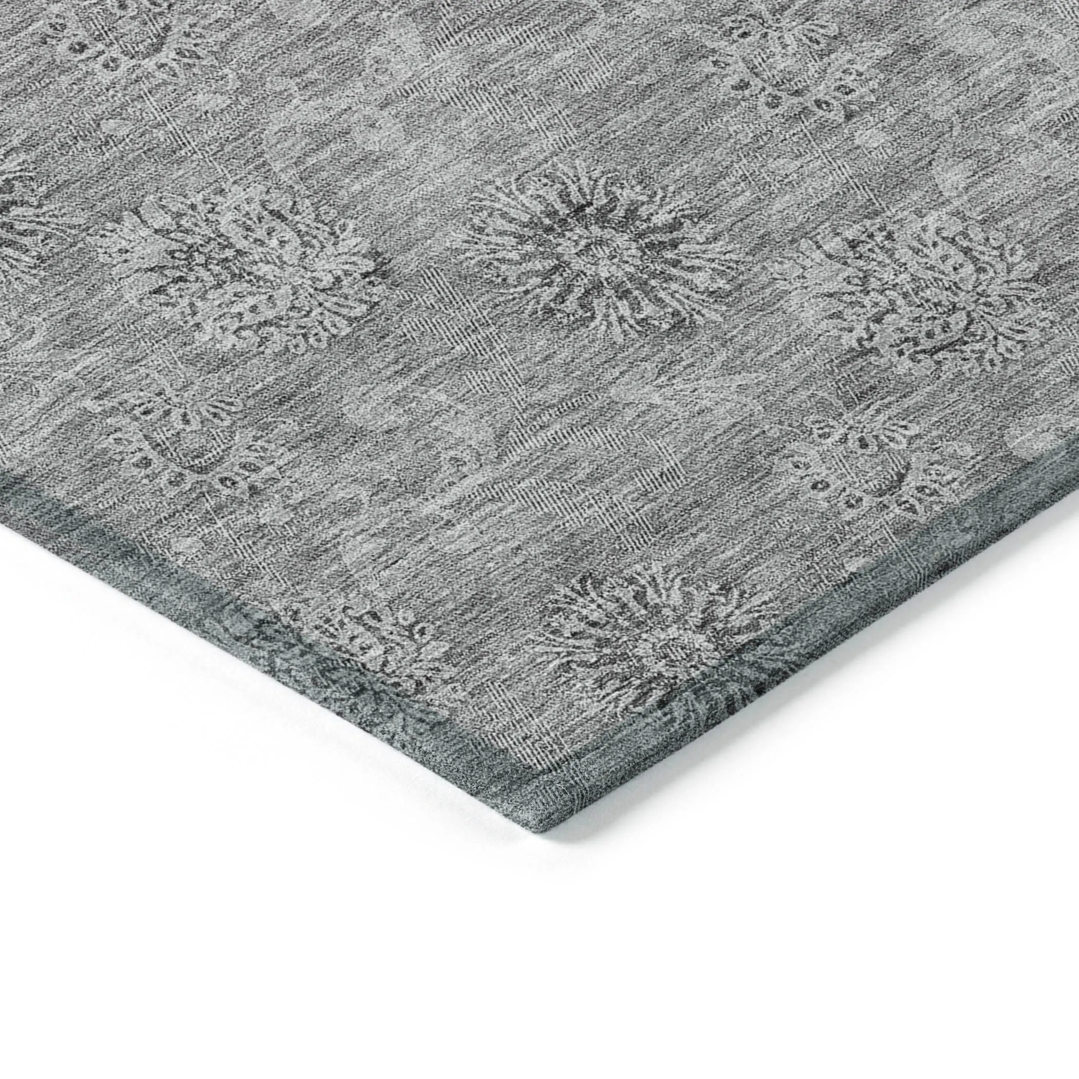 Machine Washable Indoor/ Outdoor Chantille Floral Burst Rug