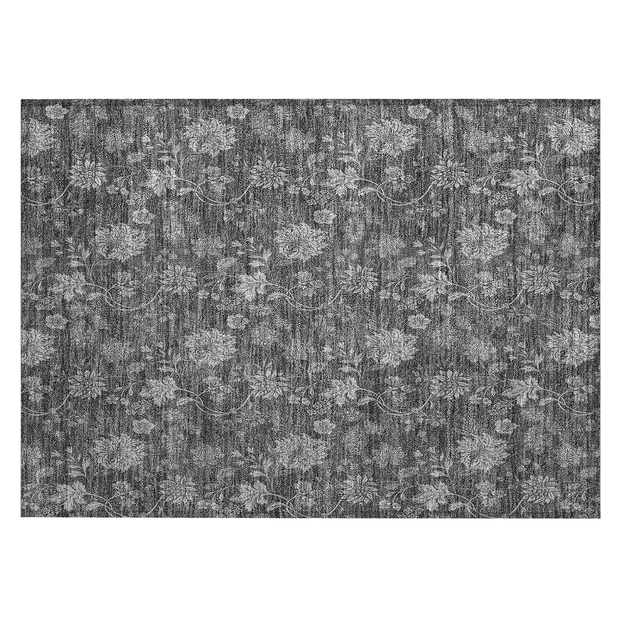Machine Washable Indoor/ Outdoor Chantille Floral Farmhouse Rug